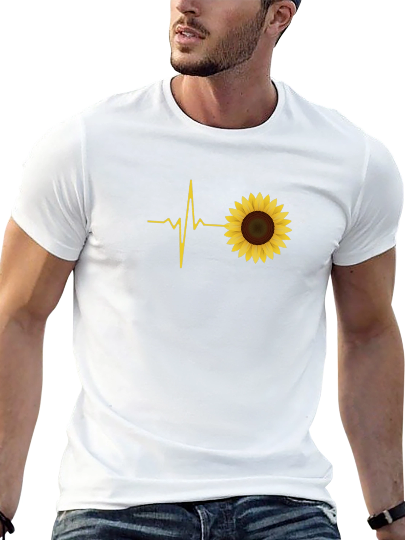 Sunflower Heartbeat Black Graphic Tee