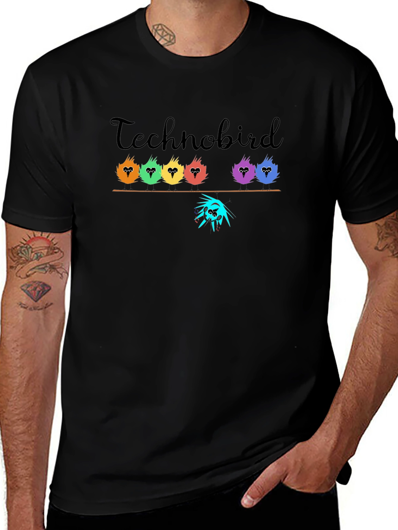 Technobird Graphic Tee - Black