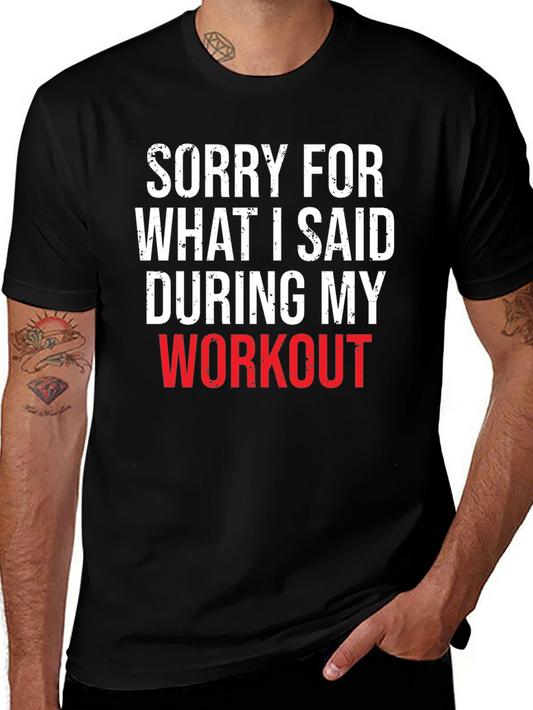 Workout Apology Graphic Tee - Black
