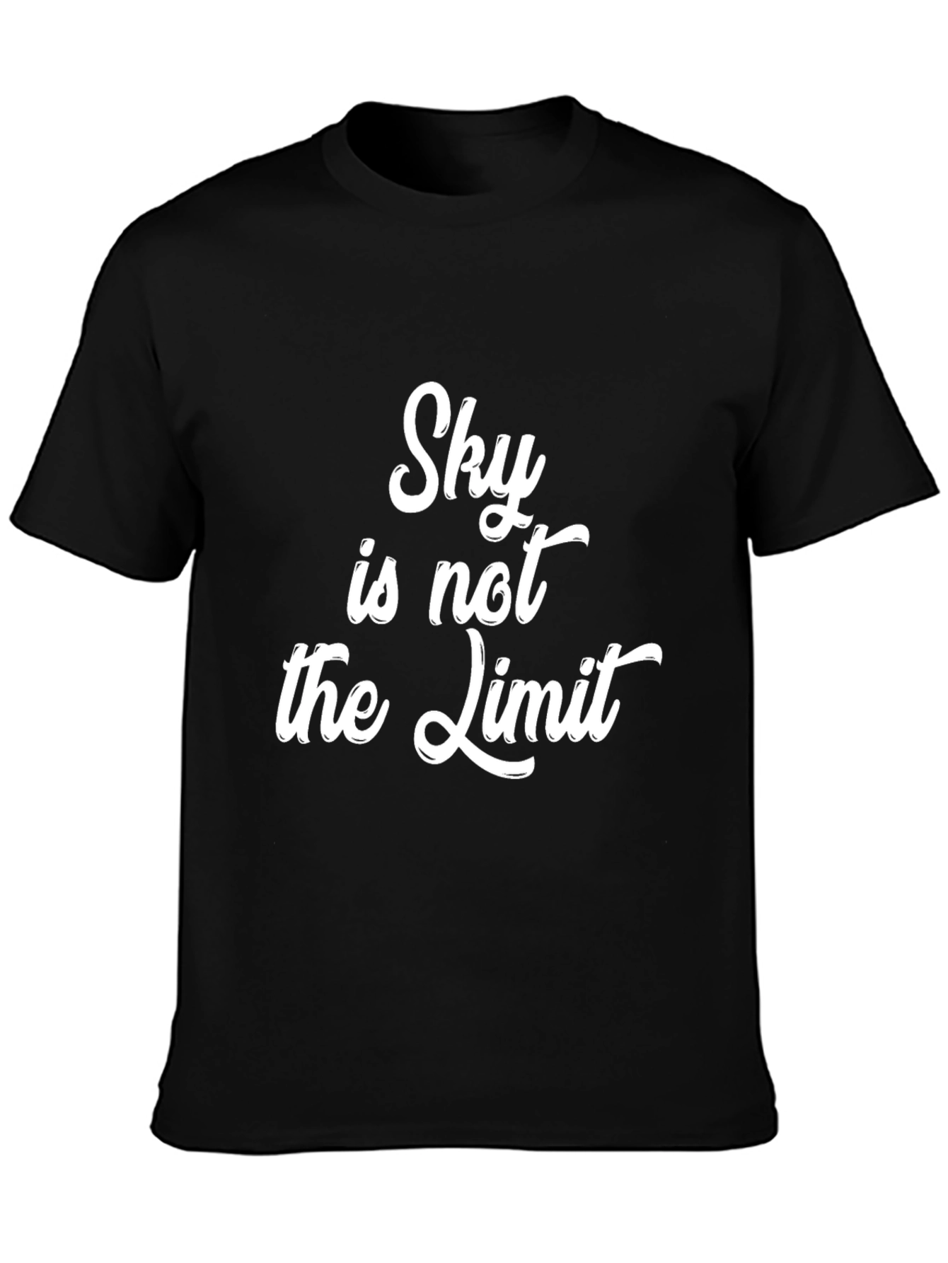 Sky is Not The Limit Black Graphic T-Shirt