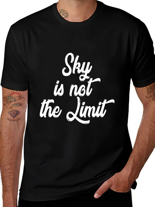 Sky is Not The Limit Black Graphic T-Shirt