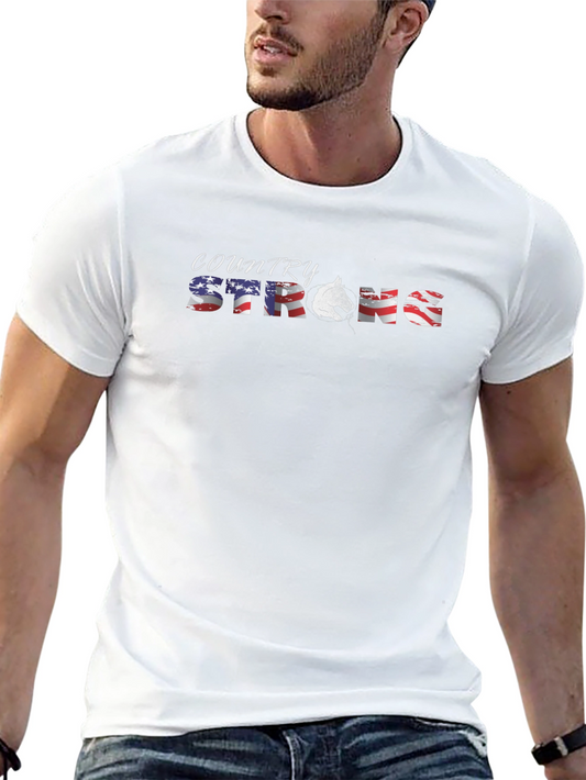 Country Strong T-Shirt - American Flag Horse