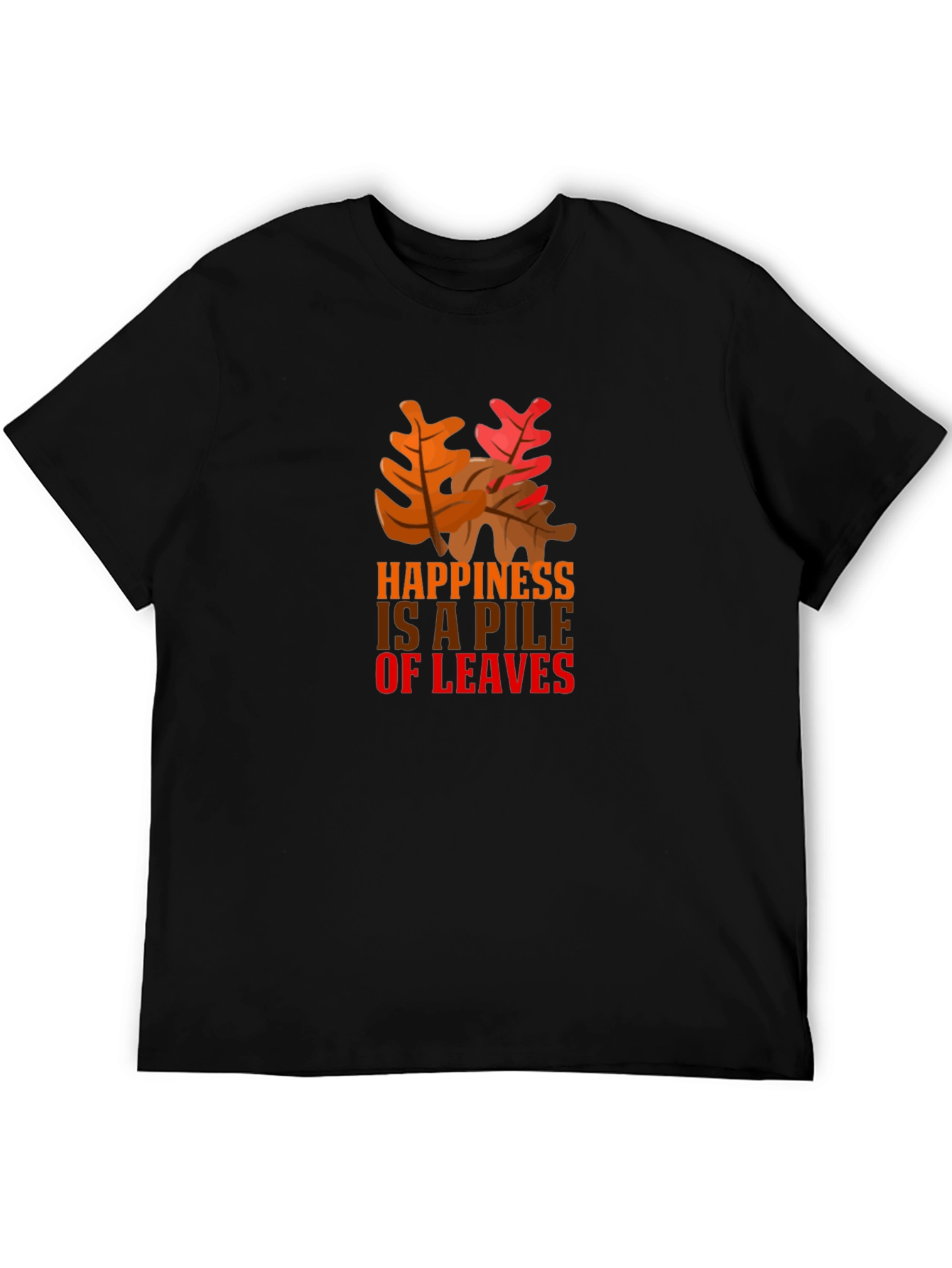 Autumn Leaves Happiness Graphic Tee - Black