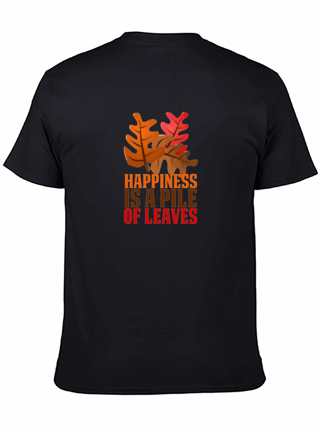 Autumn Leaves Happiness Graphic Tee - Black