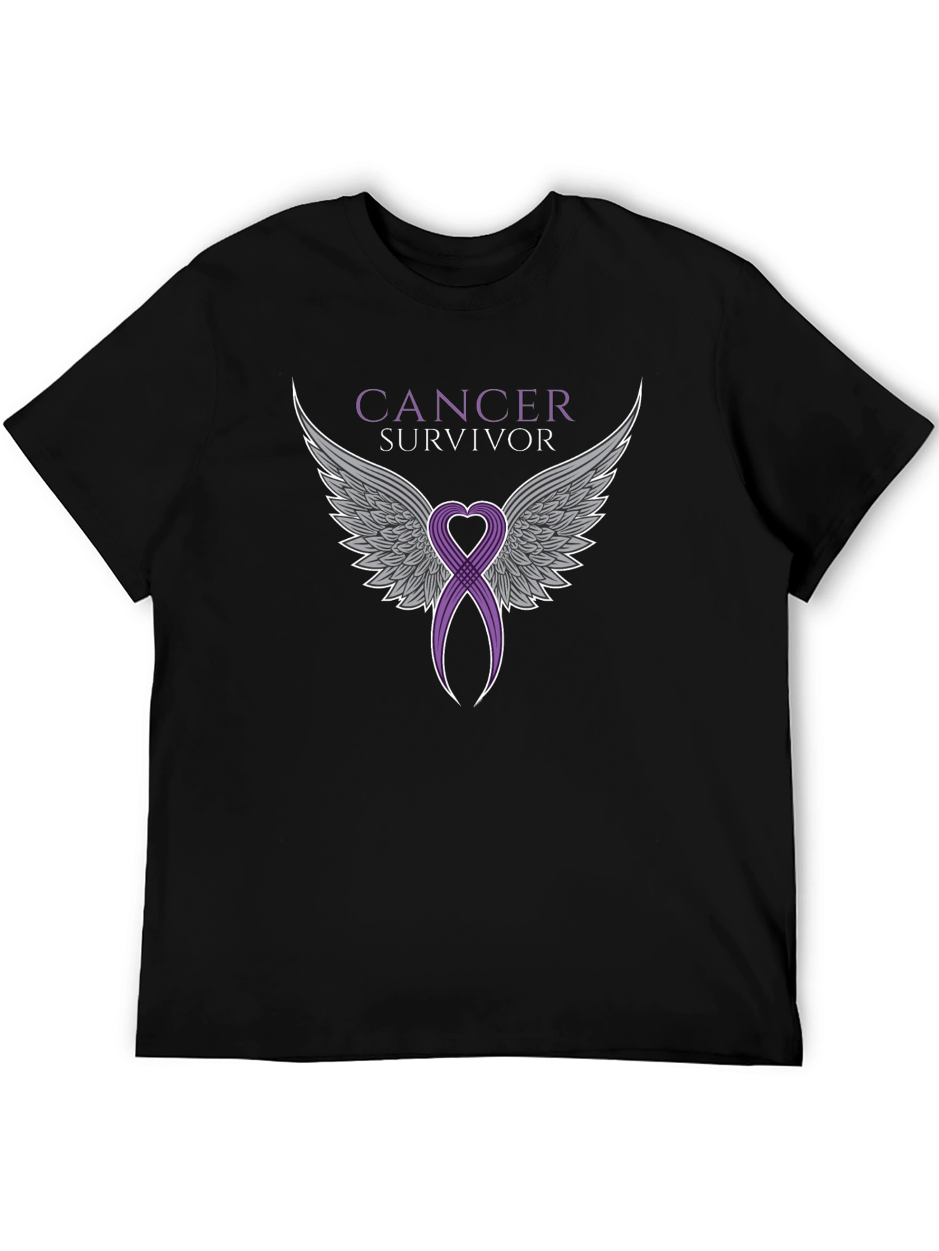 Cancer Survivor Ribbon Angel Wings T-Shirt