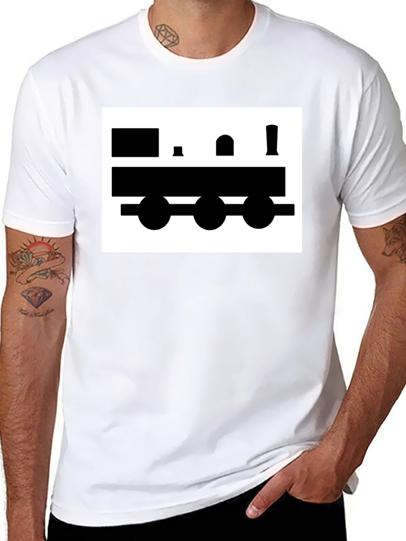 Train Graphic Tee - Classic Black Cotton T-Shirt