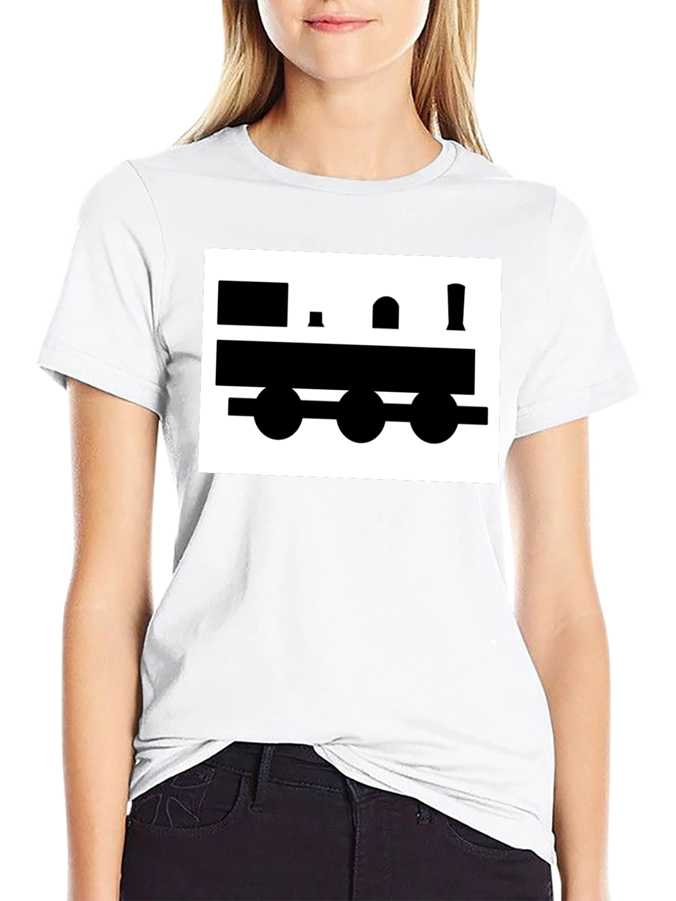 Train Graphic Tee - Classic Black Cotton T-Shirt