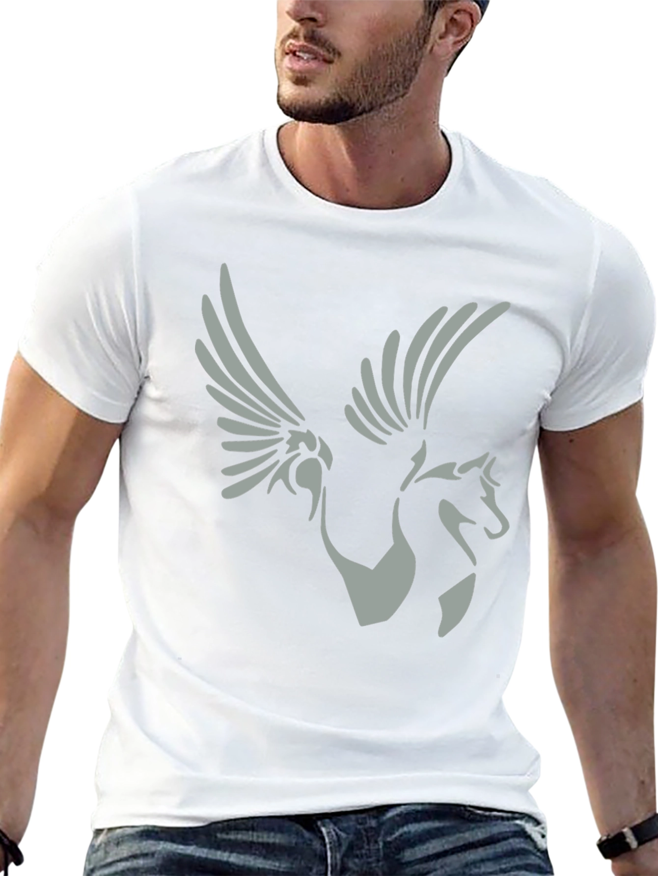 Pegasus Graphic Tee - Black Cotton Shirt