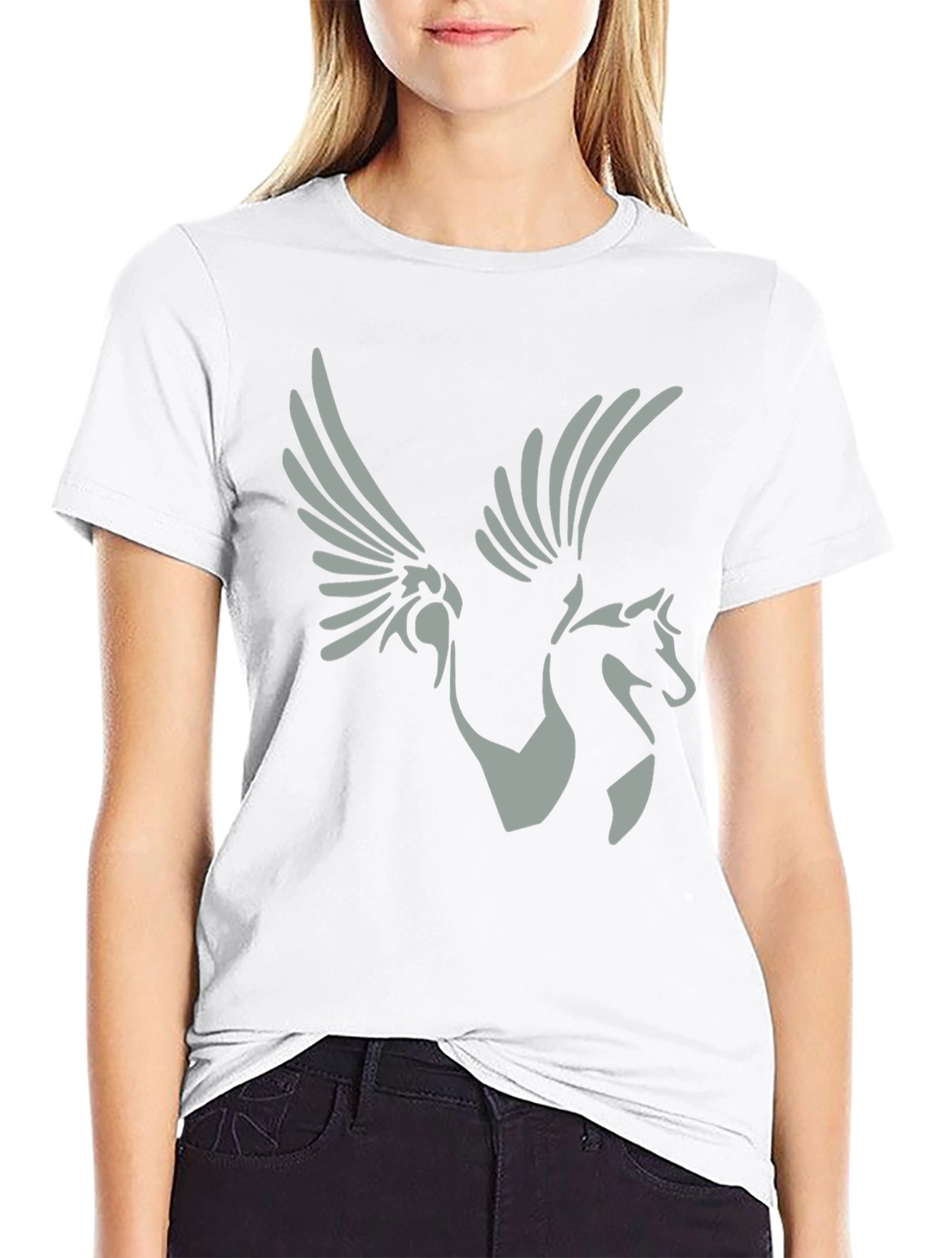 Pegasus Graphic Tee - Black Cotton Shirt