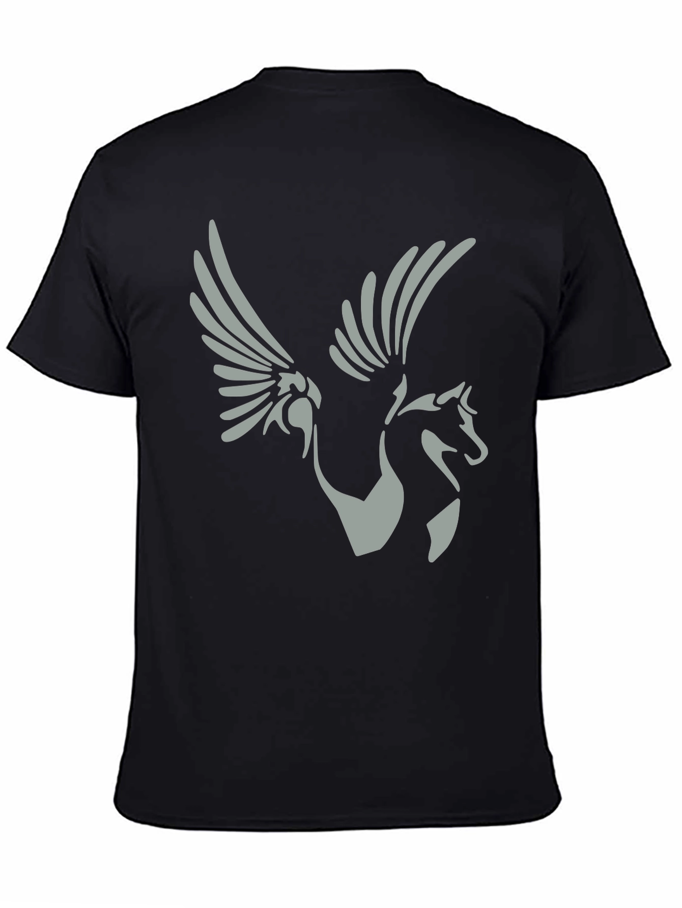 Pegasus Graphic Tee - Black Cotton Shirt