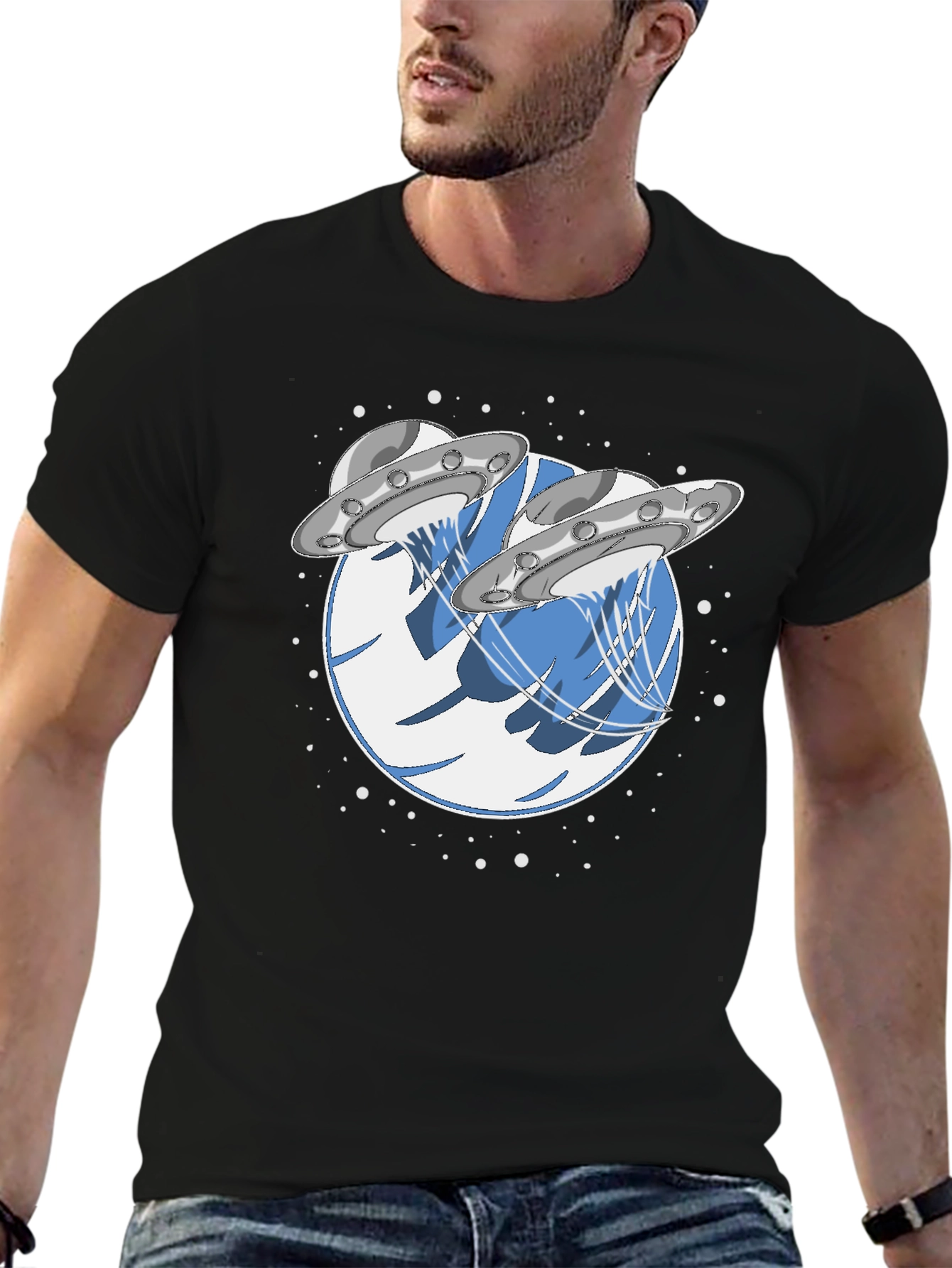 UFO Abduction Graphic T-Shirt
