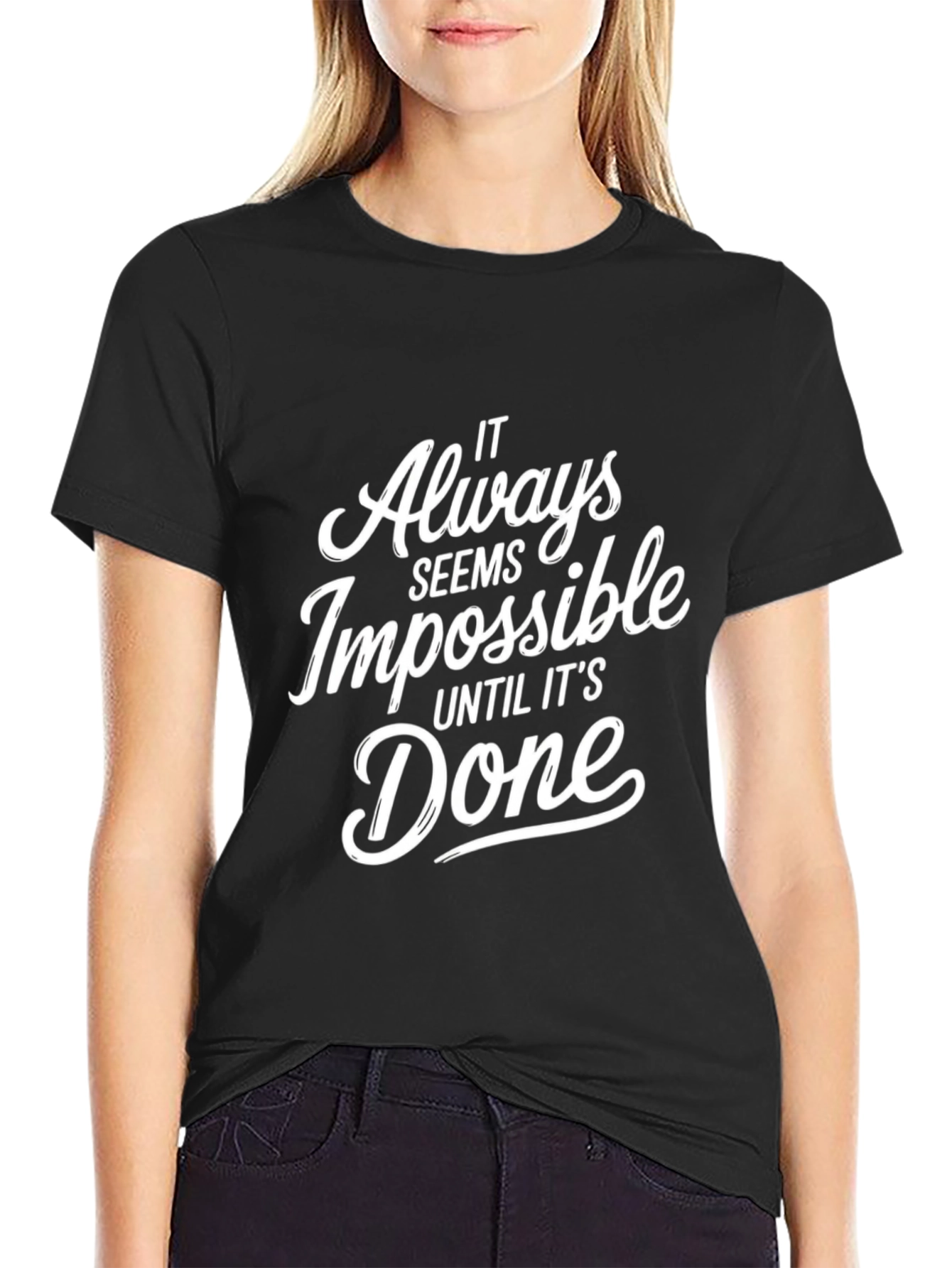 Motivational Impossible Black T-Shirt