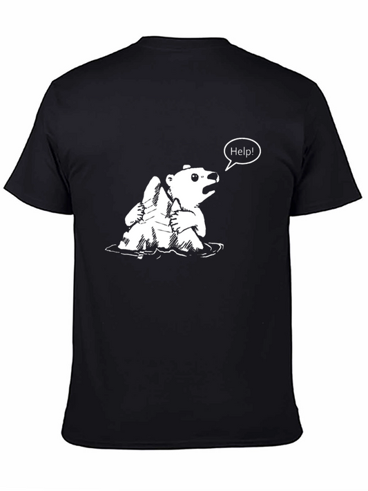 Distressed Polar Bear Help Graphic T-Shirt