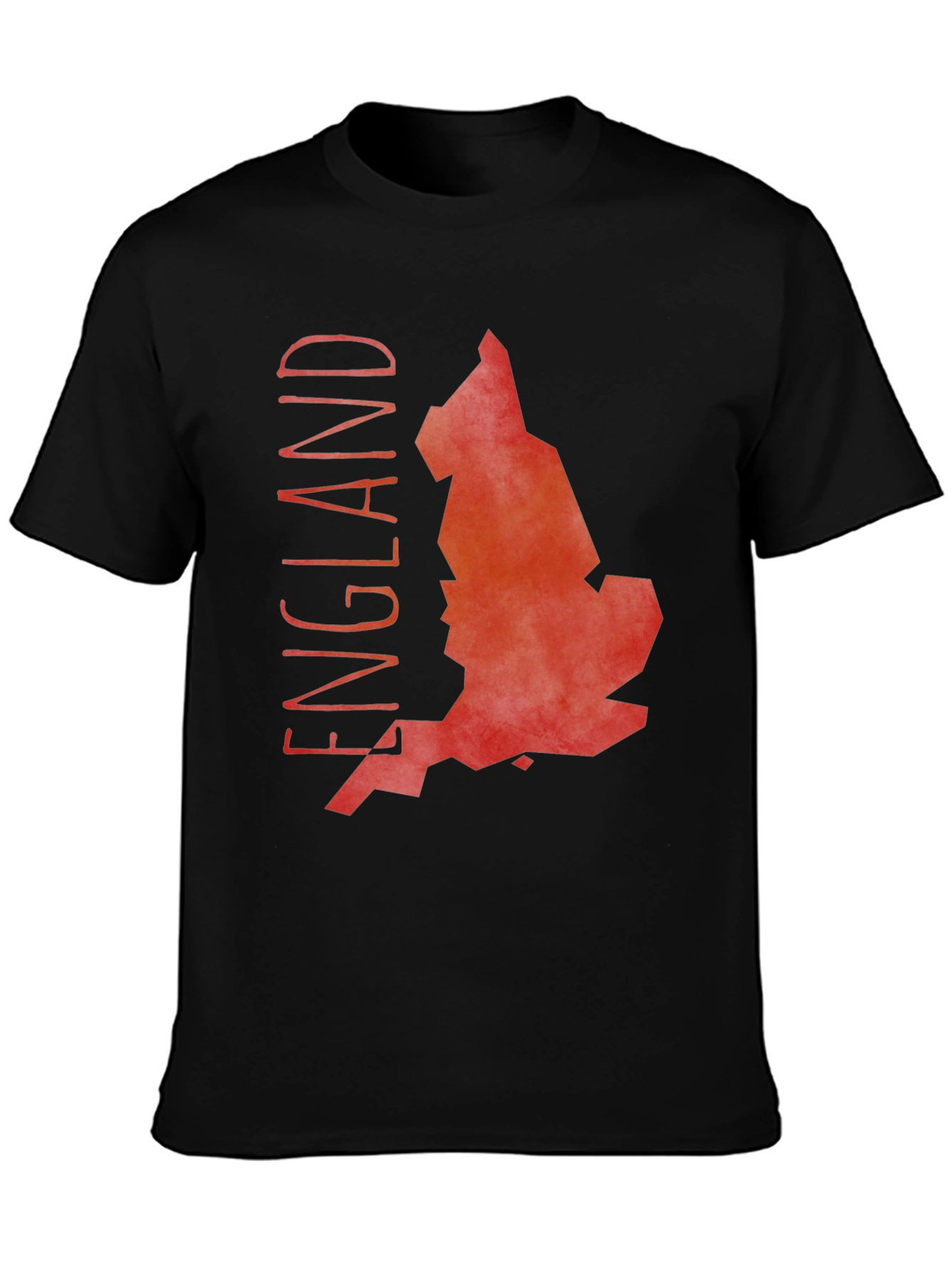 England Map Graphic Tee - Black Cotton T-Shirt