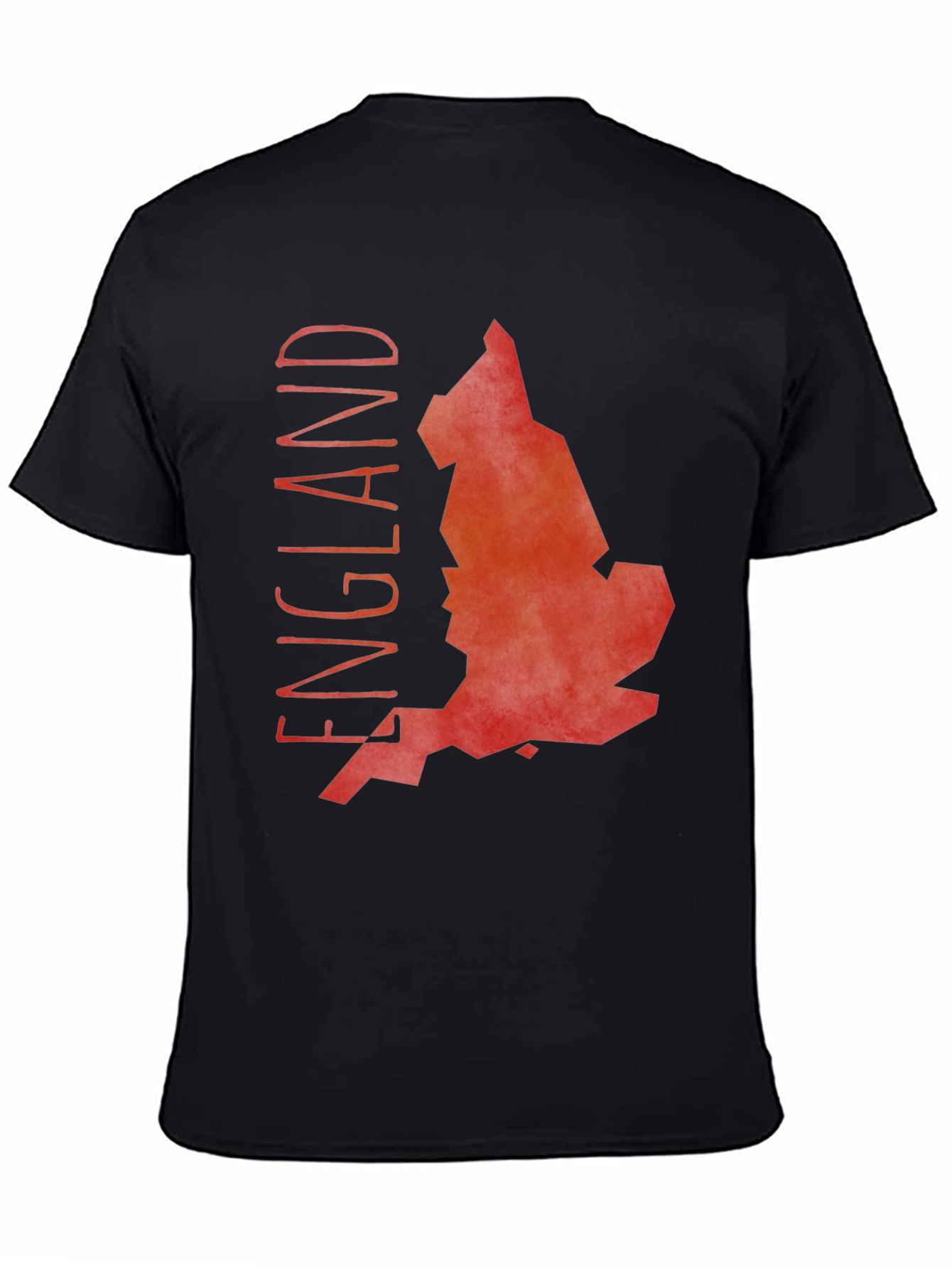 England Map Graphic Tee - Black Cotton T-Shirt
