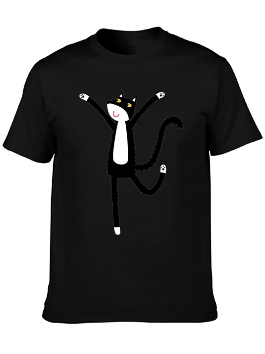 Black Cat Cartoon Graphic Tee
