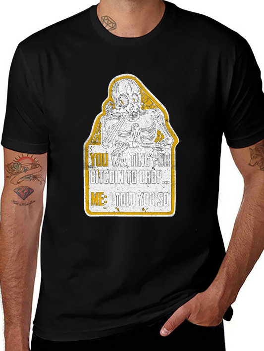 Bitcoin Drop Skeleton Graphic T-Shirt