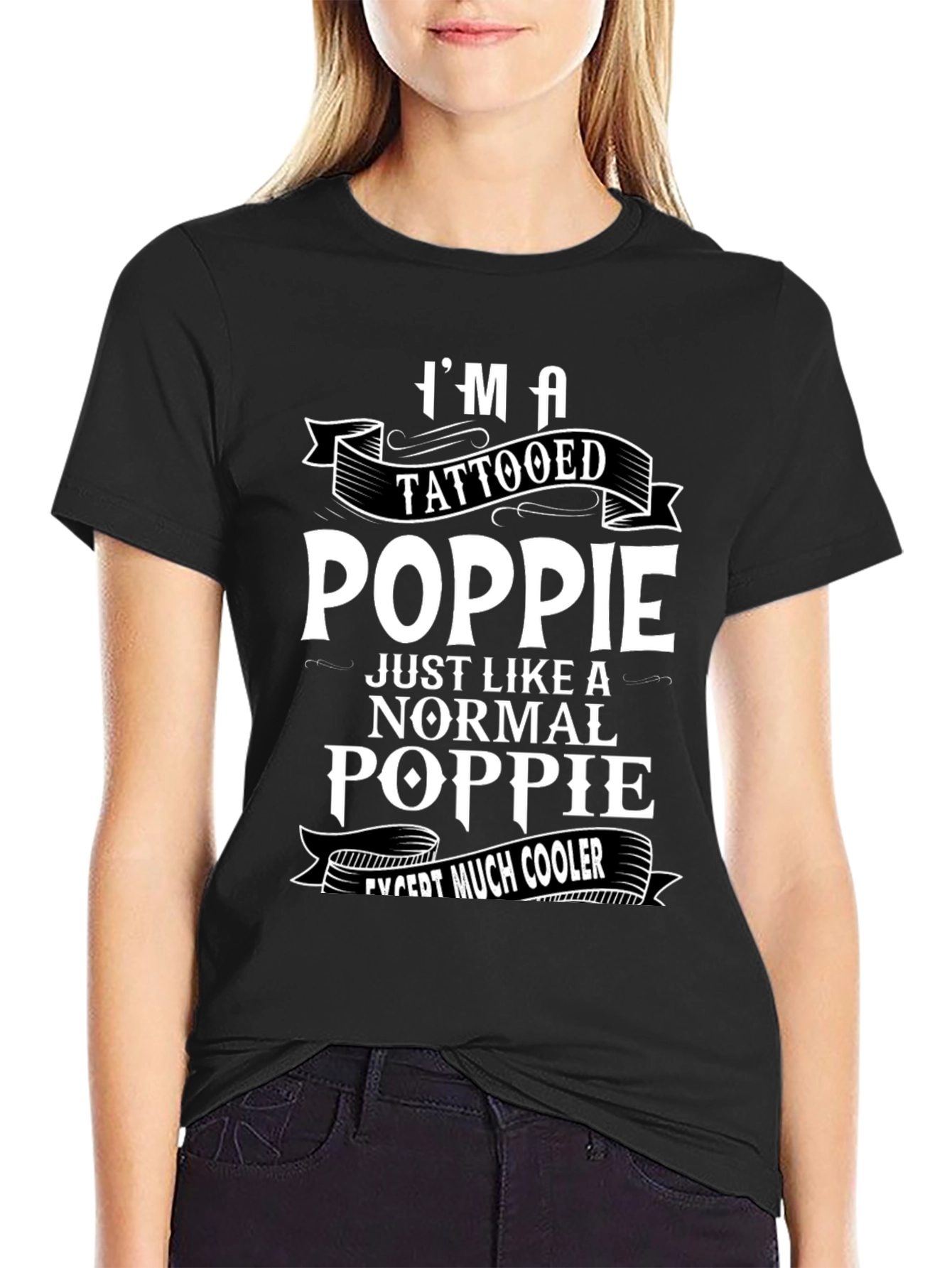 Tattooed Poppie T-Shirt - Cool Grandfather Gift