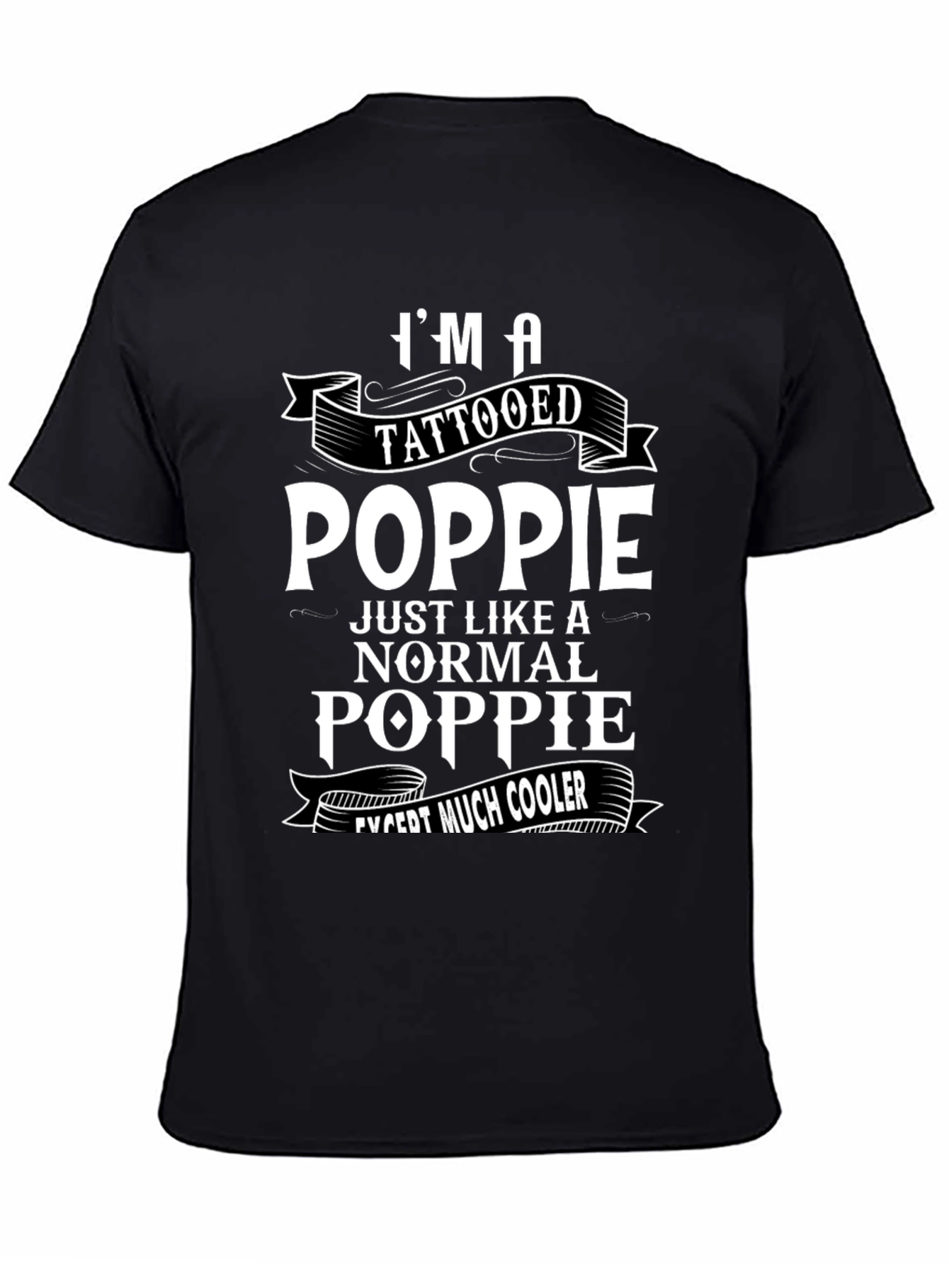 Tattooed Poppie T-Shirt - Cool Grandfather Gift
