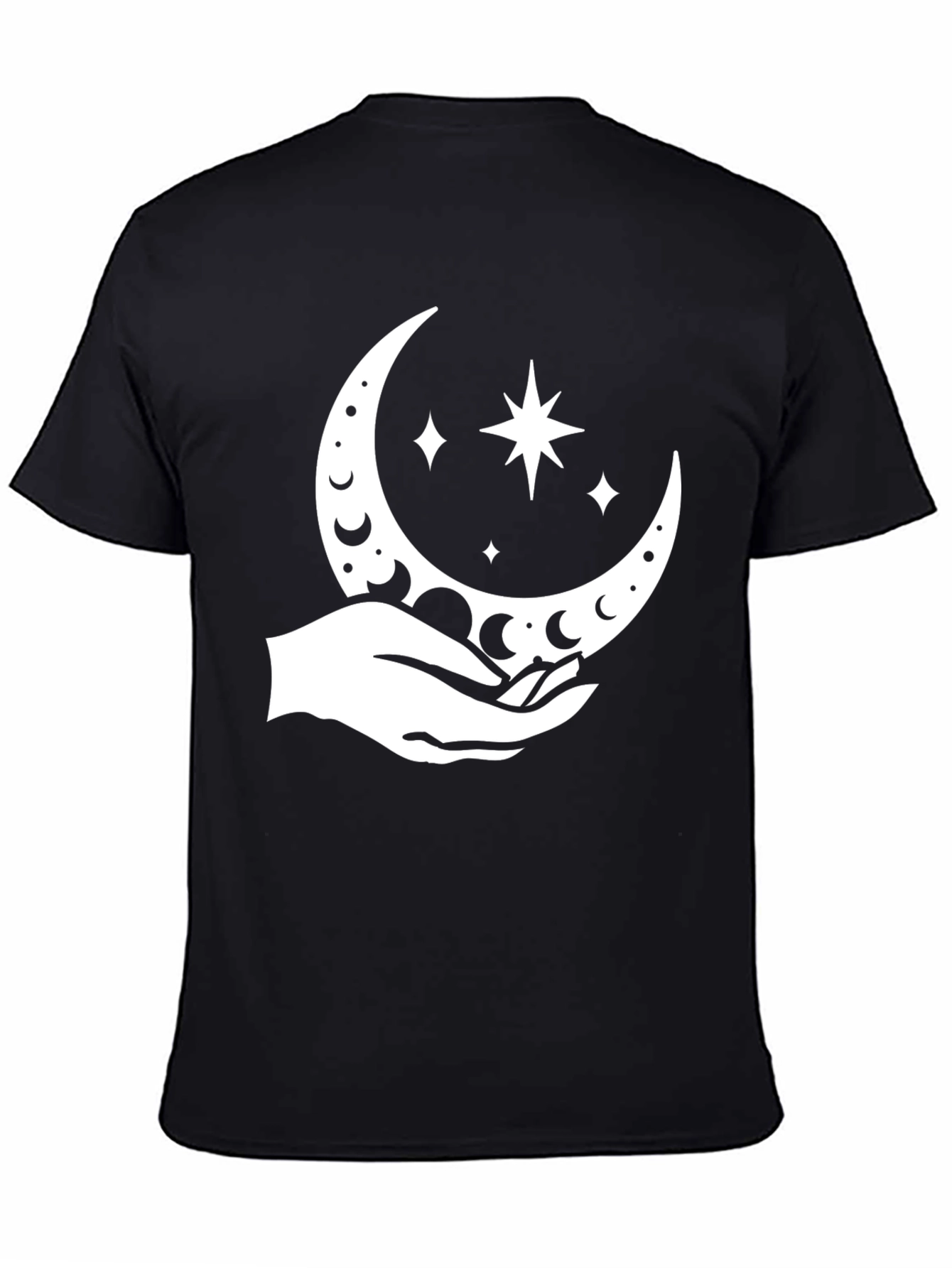 Celestial Hand Graphic Tee - Black Cotton Blend