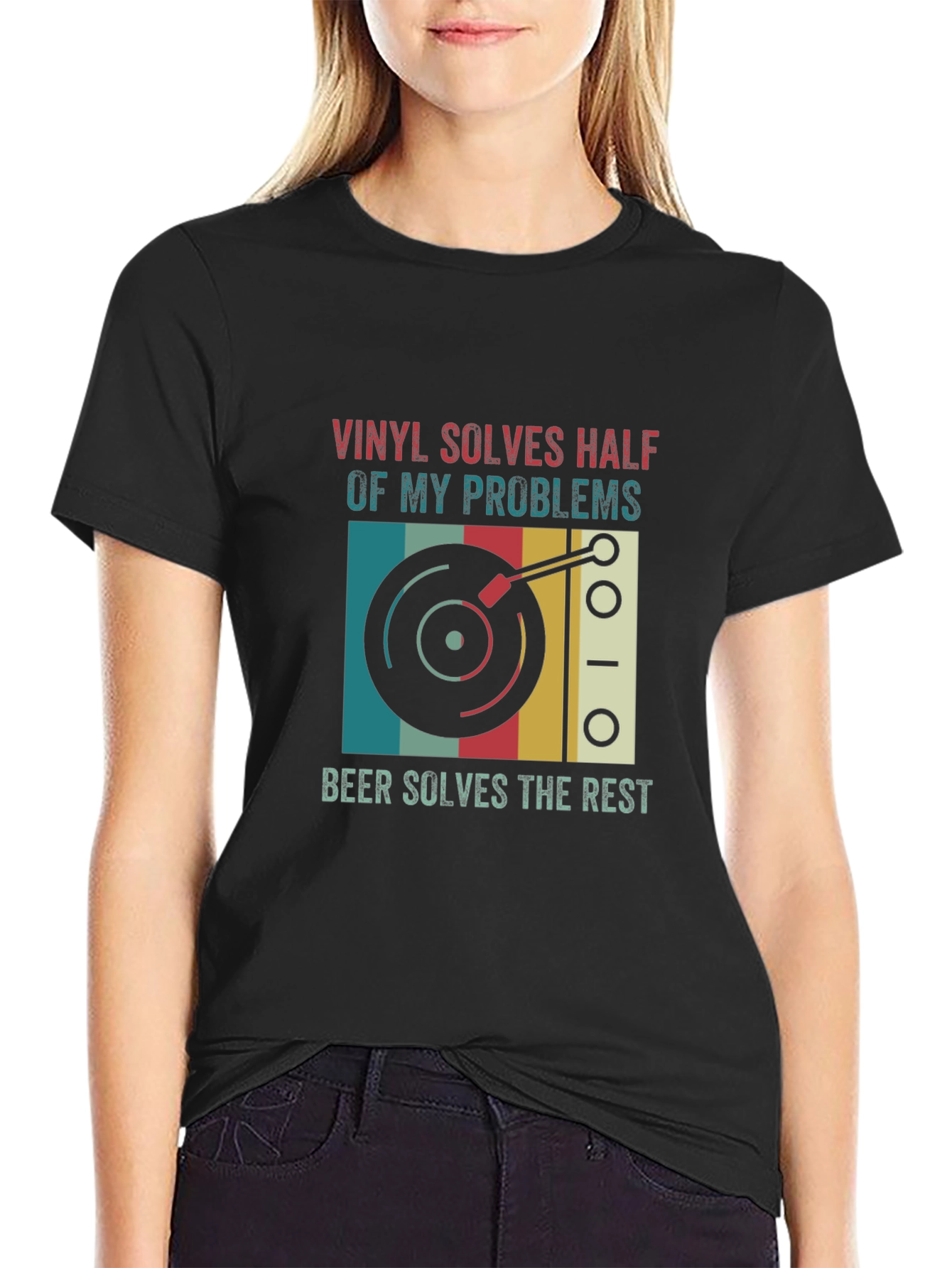 Vinyl and Beer Humor T-Shirt