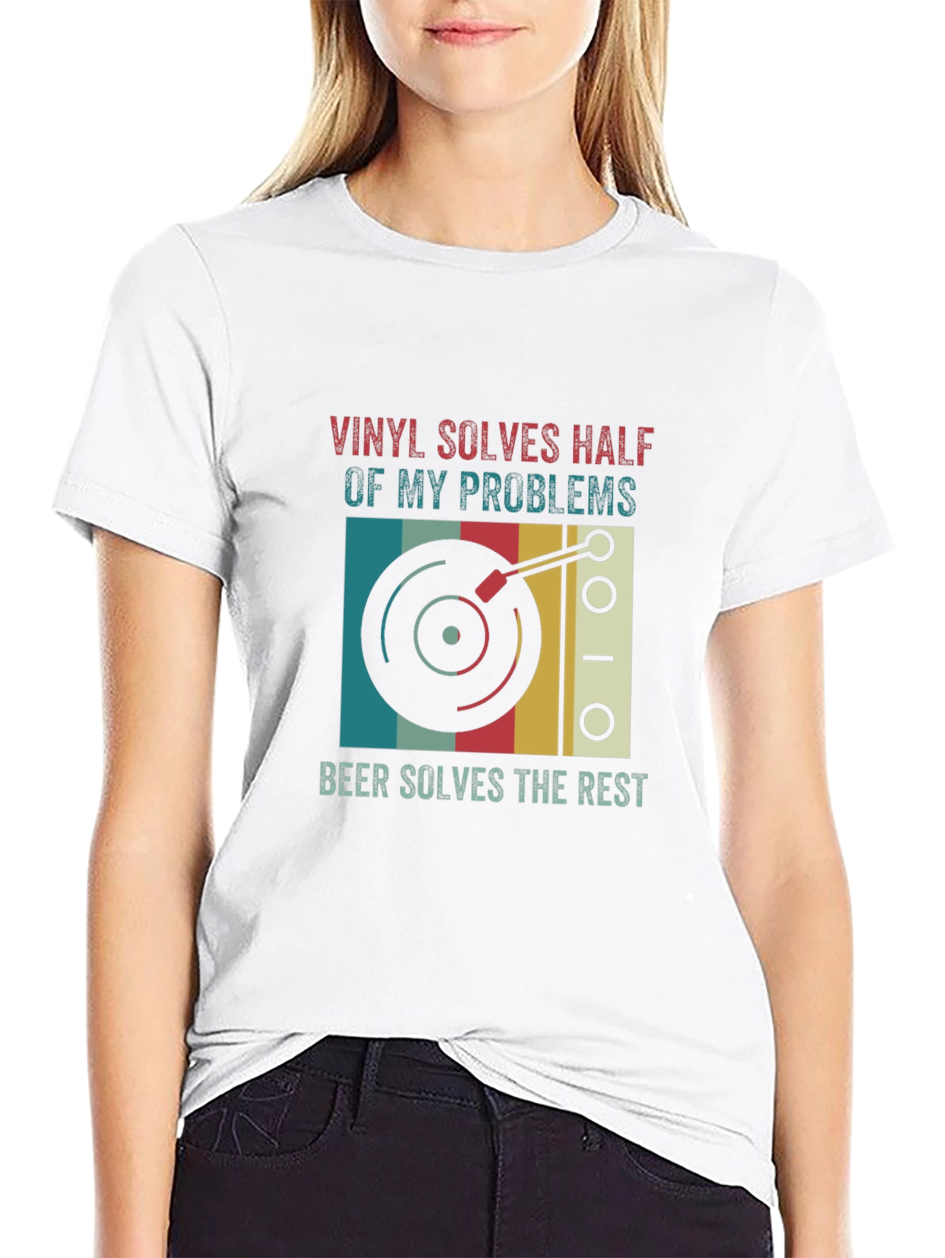 Vinyl and Beer Humor T-Shirt