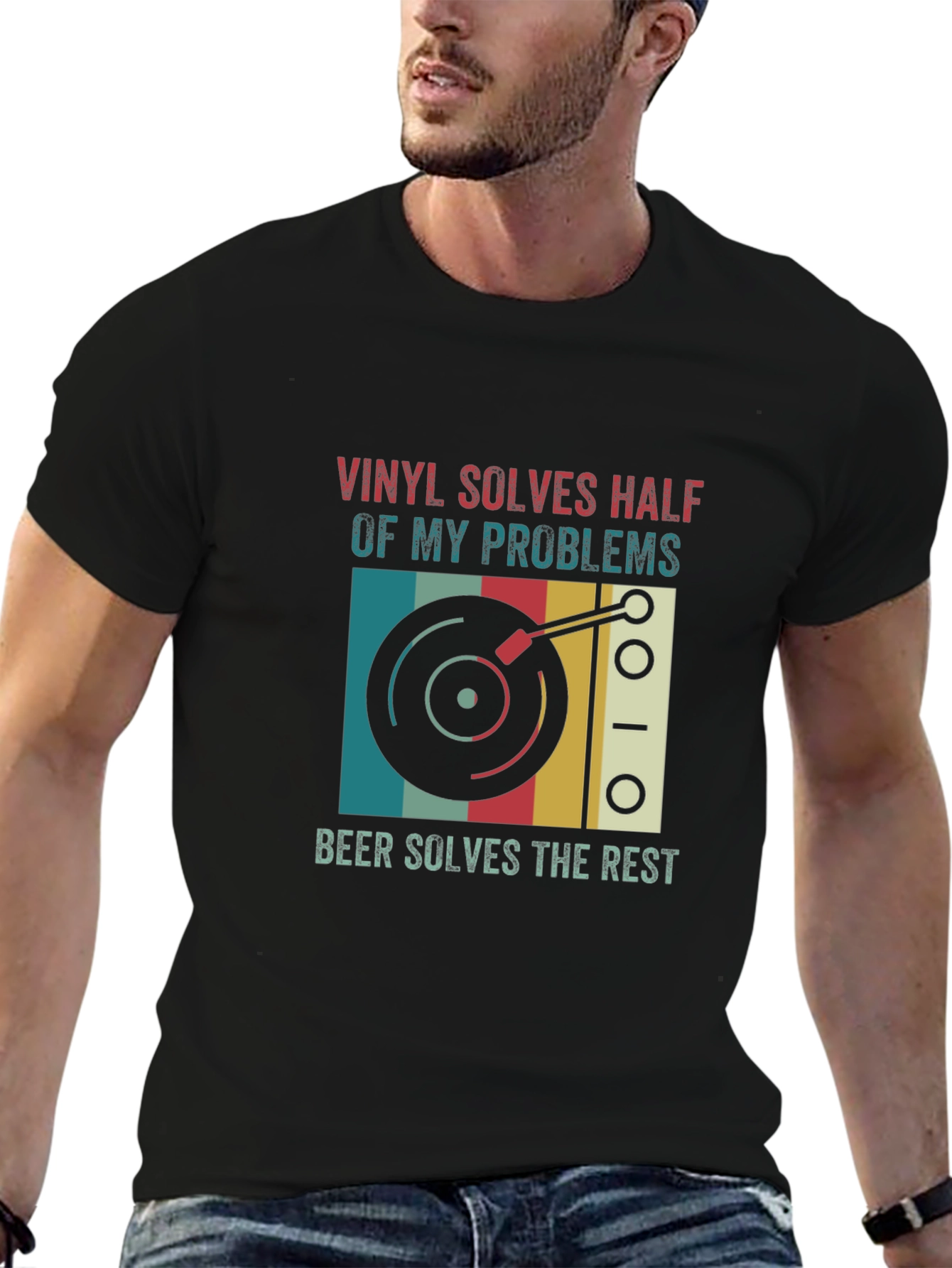 Vinyl and Beer Humor T-Shirt