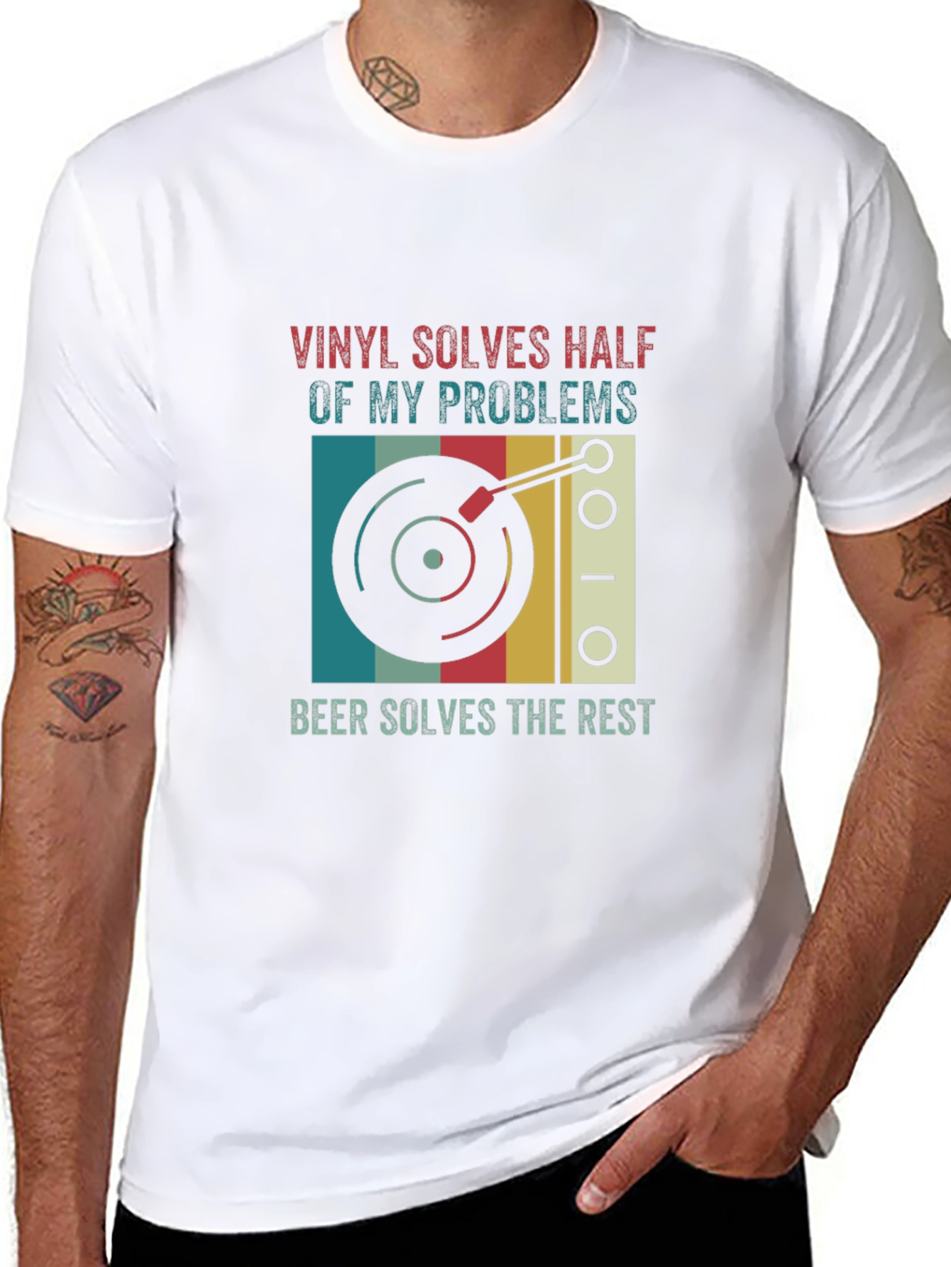 Vinyl and Beer Humor T-Shirt