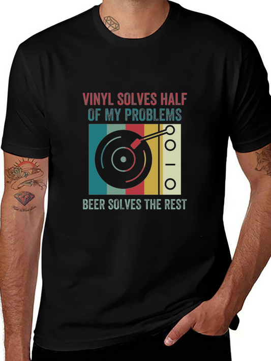Vinyl and Beer Humor T-Shirt