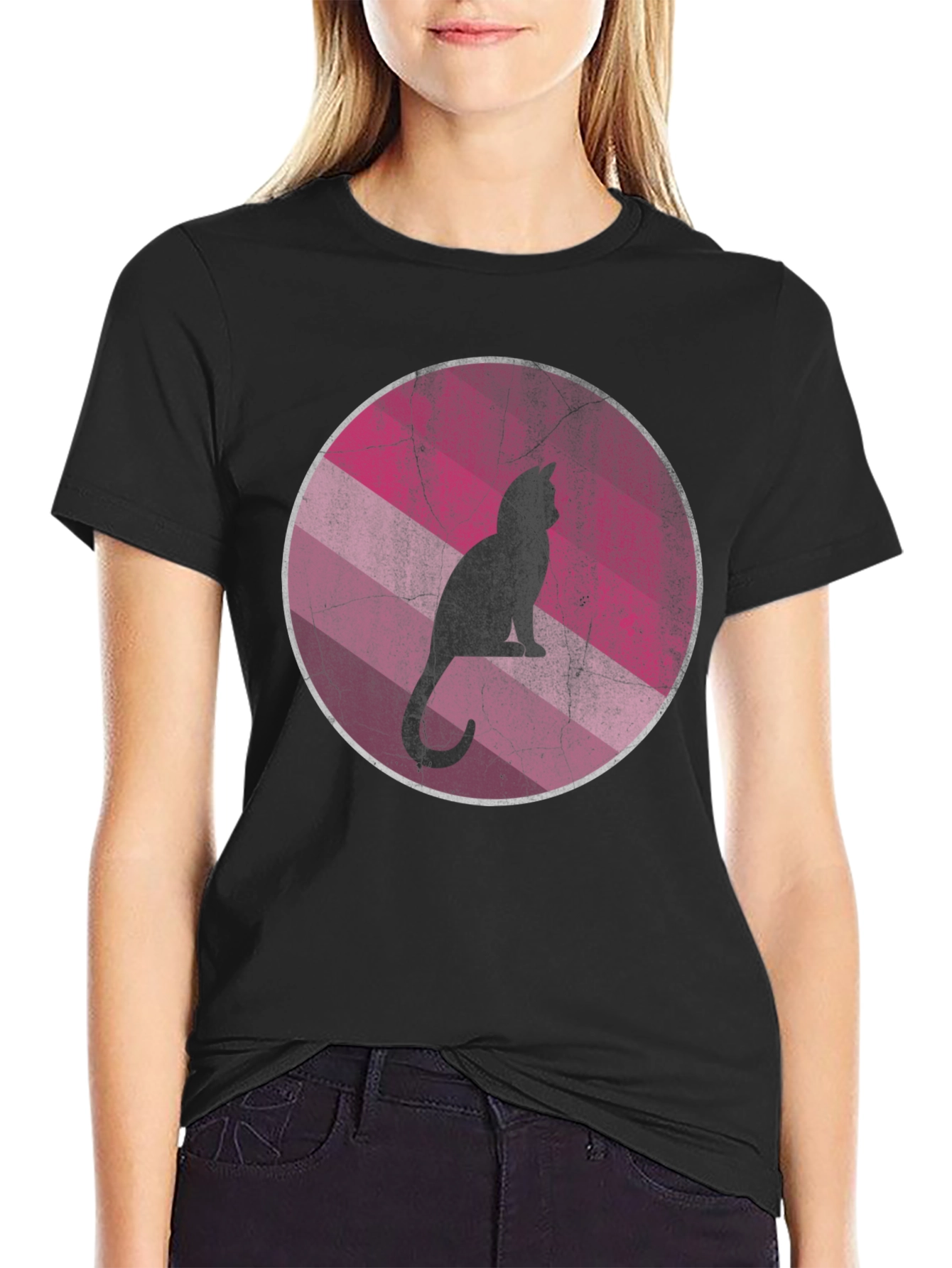 Cool Cat Silhouette Graphic Tee