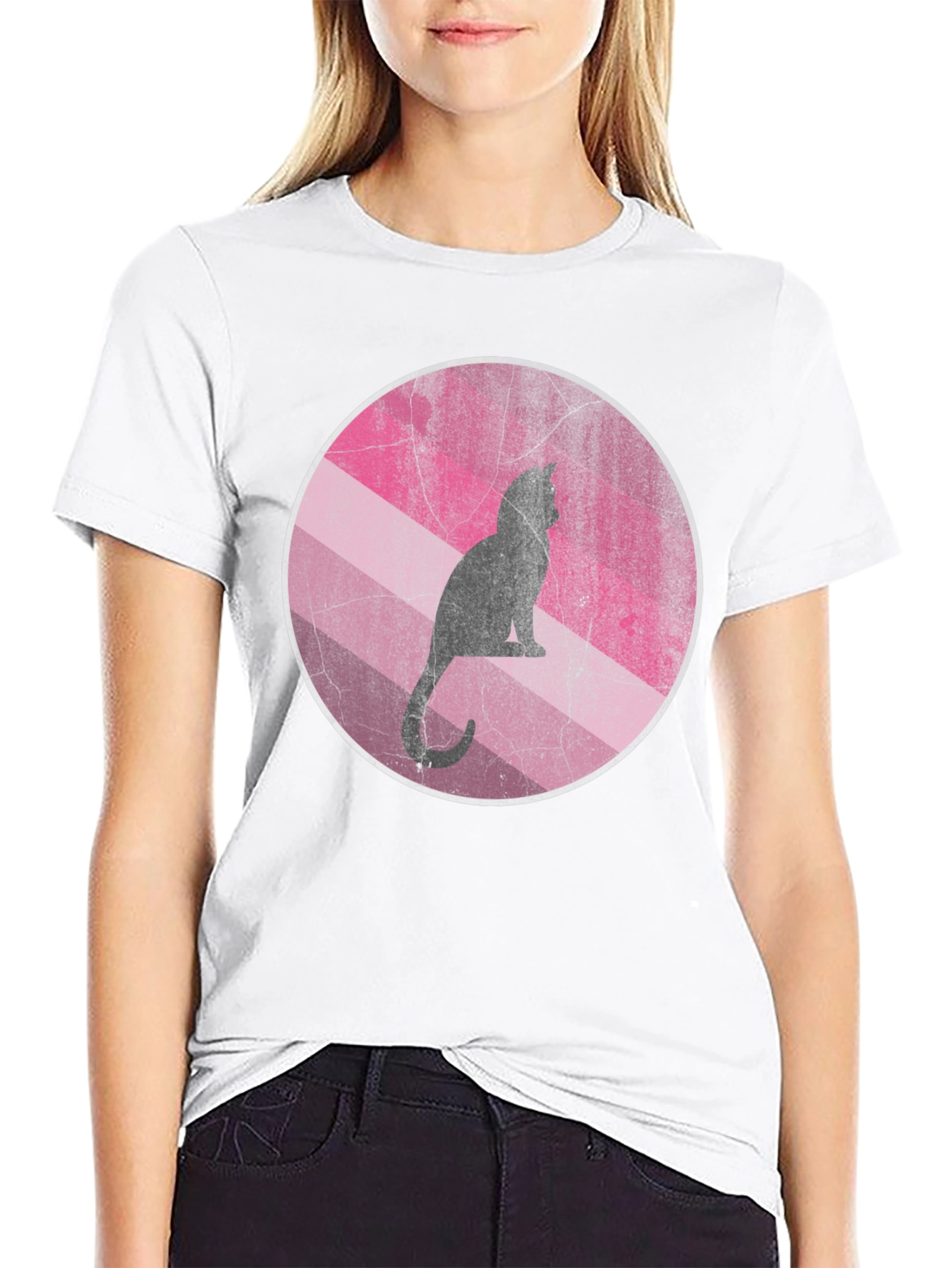 Cool Cat Silhouette Graphic Tee