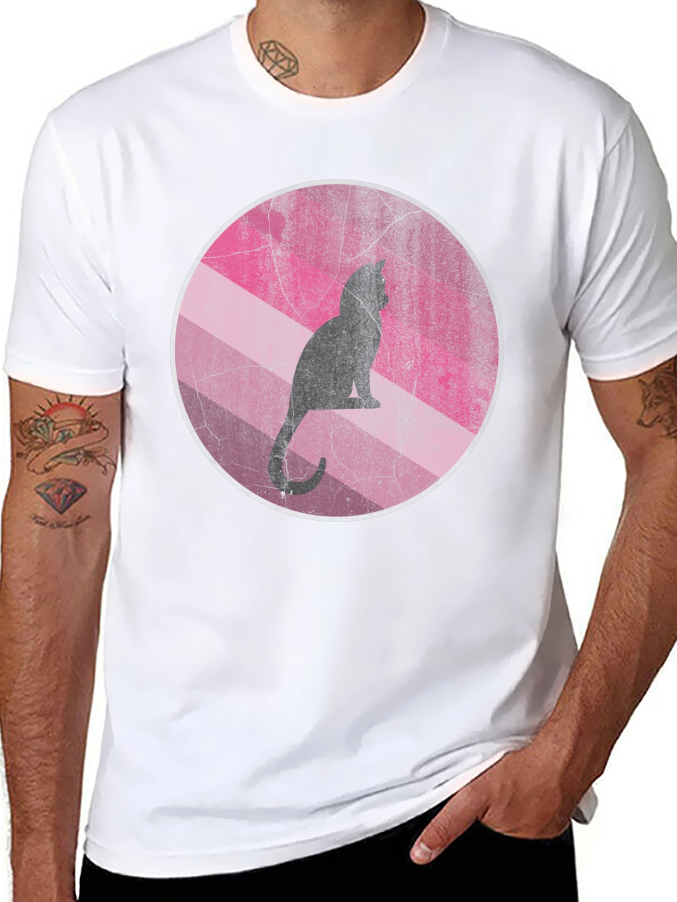 Cool Cat Silhouette Graphic Tee