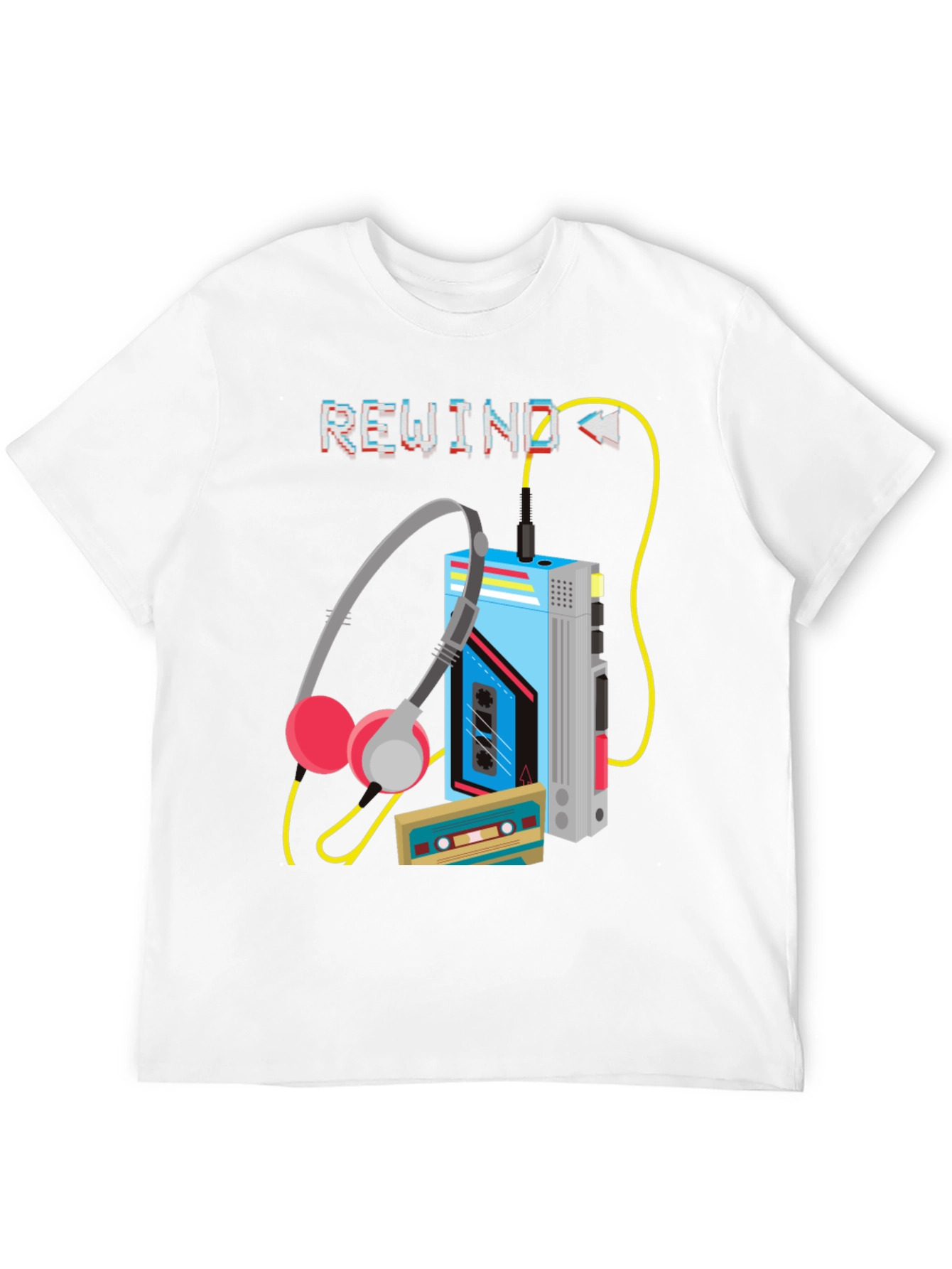 Rewind Cassette Player Graphic T-Shirt