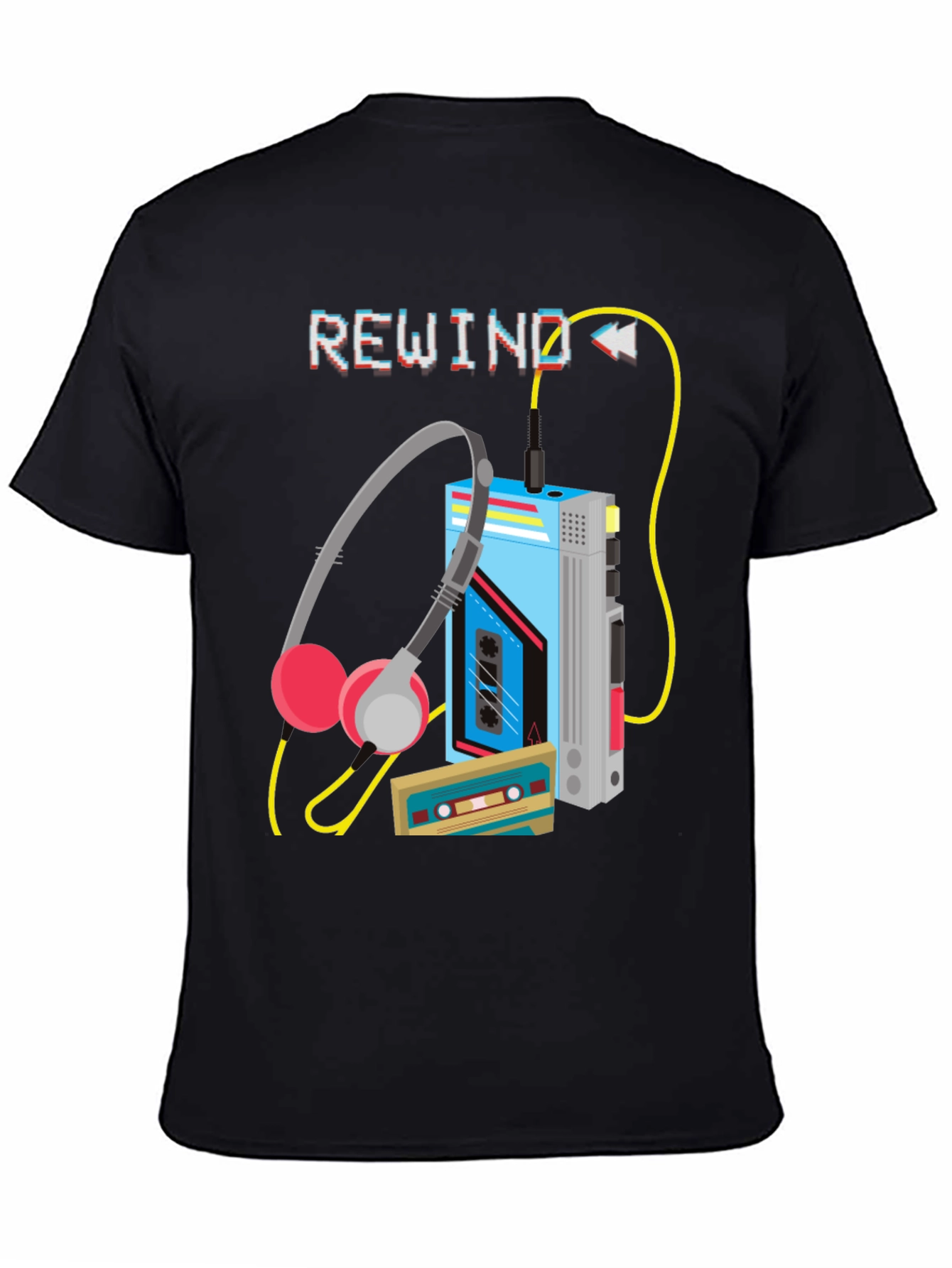 Rewind Cassette Player Graphic T-Shirt