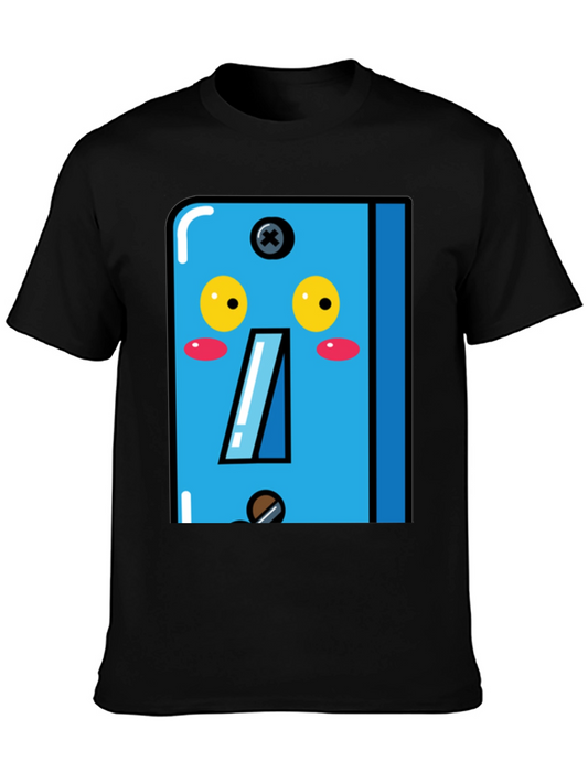 Cute Light Switch Cartoon Graphic T-Shirt