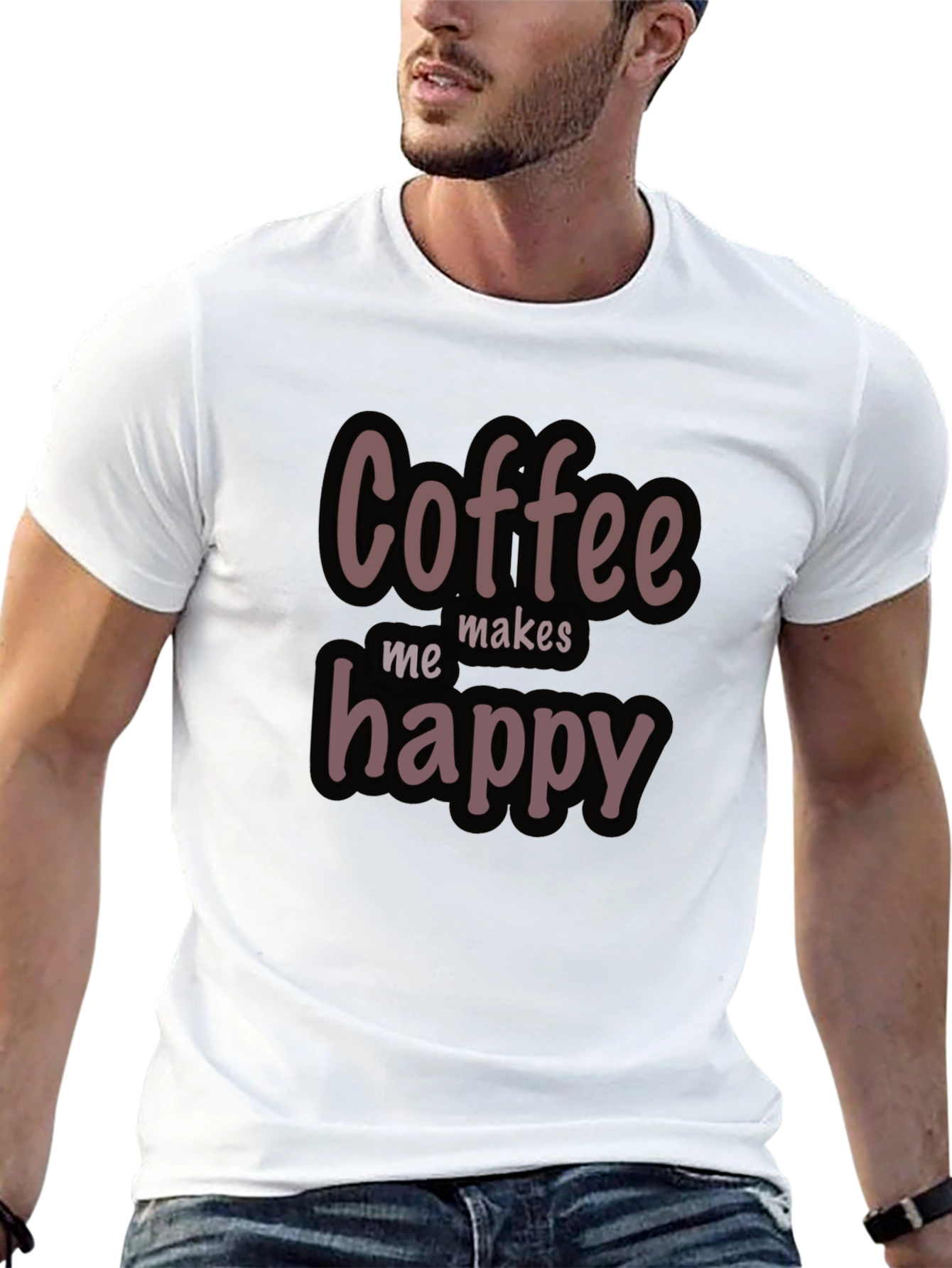 Coffee Makes Me Happy Graphic T-Shirt