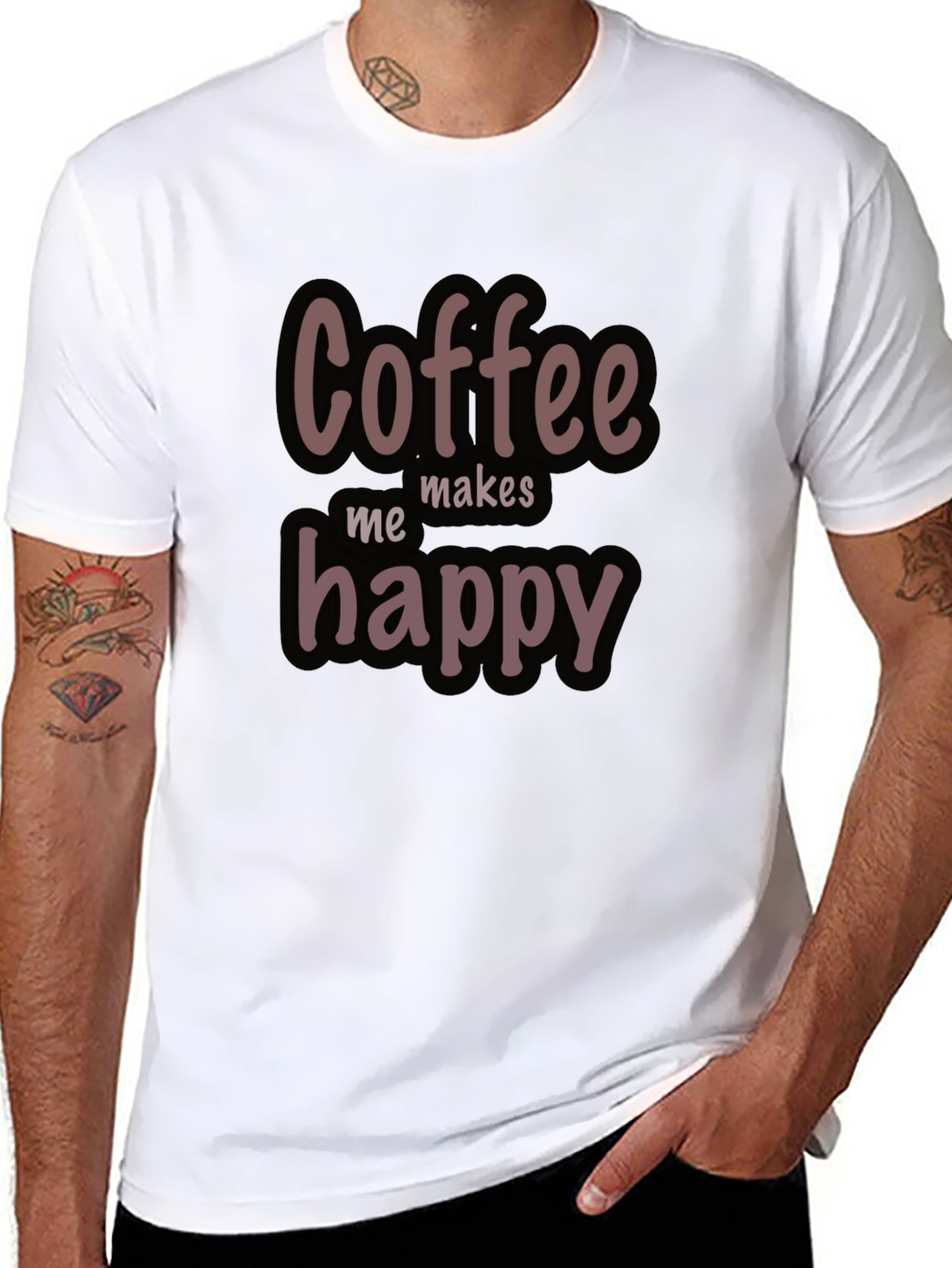 Coffee Makes Me Happy Graphic T-Shirt