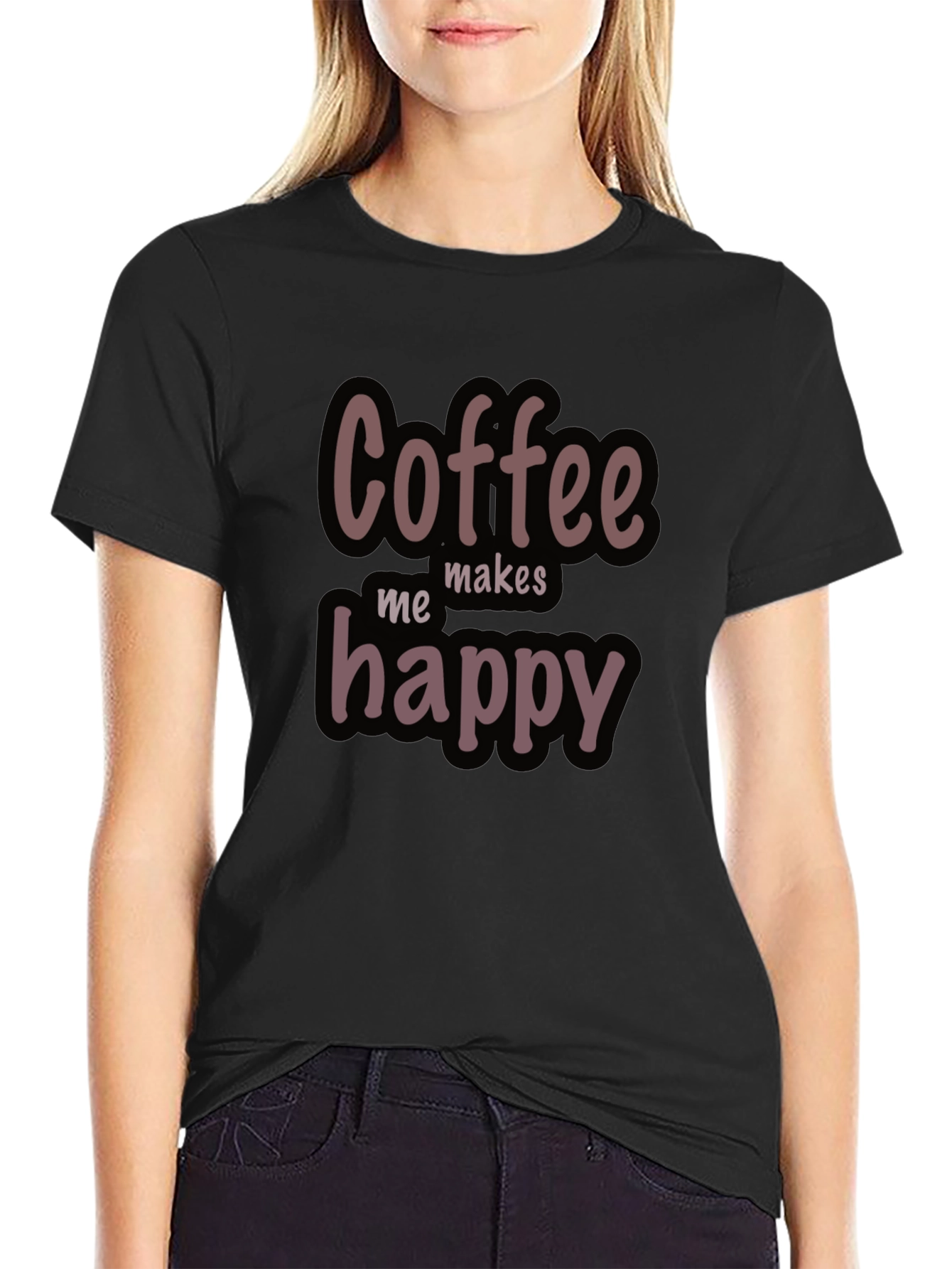 Coffee Makes Me Happy Graphic T-Shirt