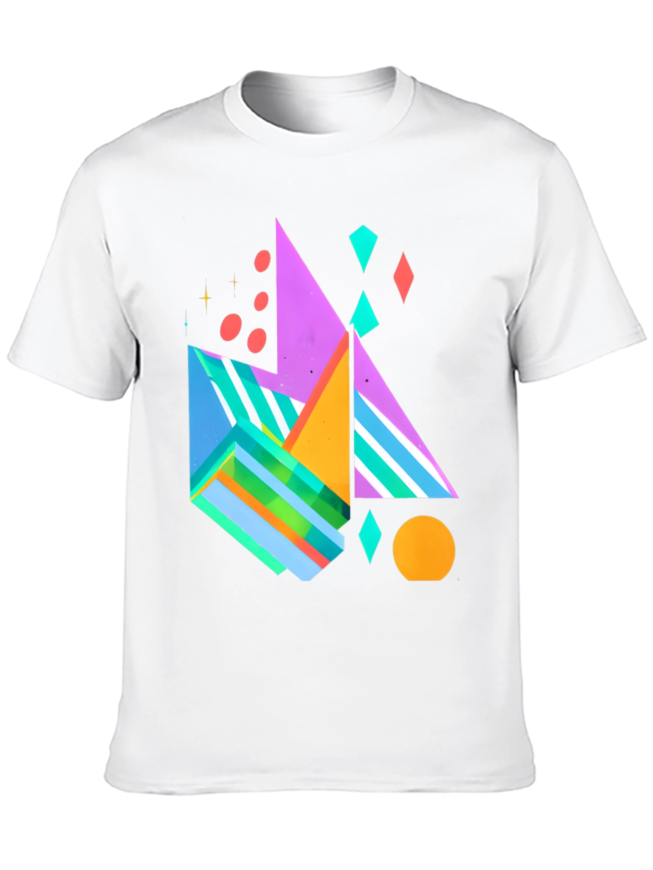 Geometric Pattern Black Graphic Tee