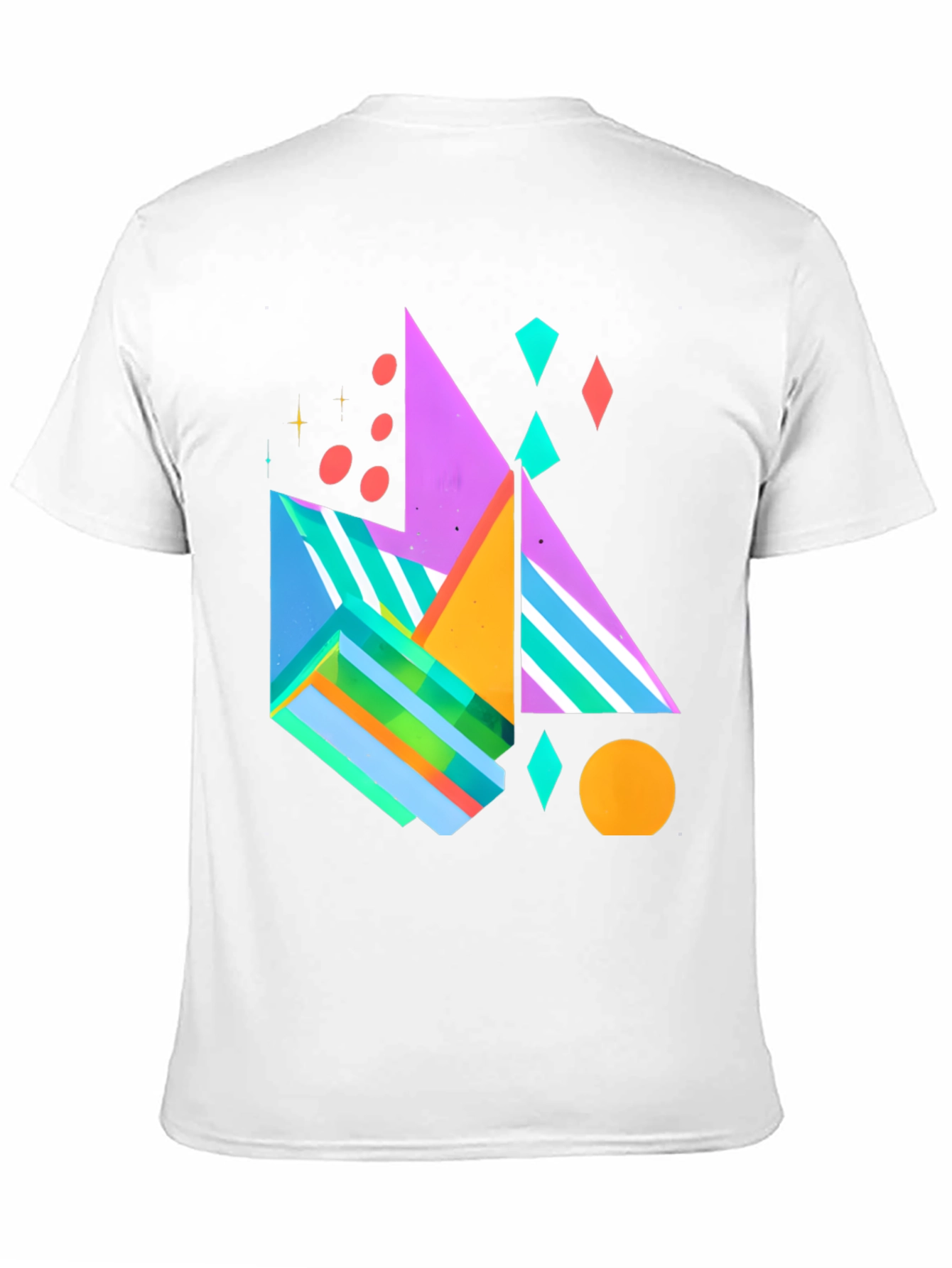 Geometric Pattern Black Graphic Tee