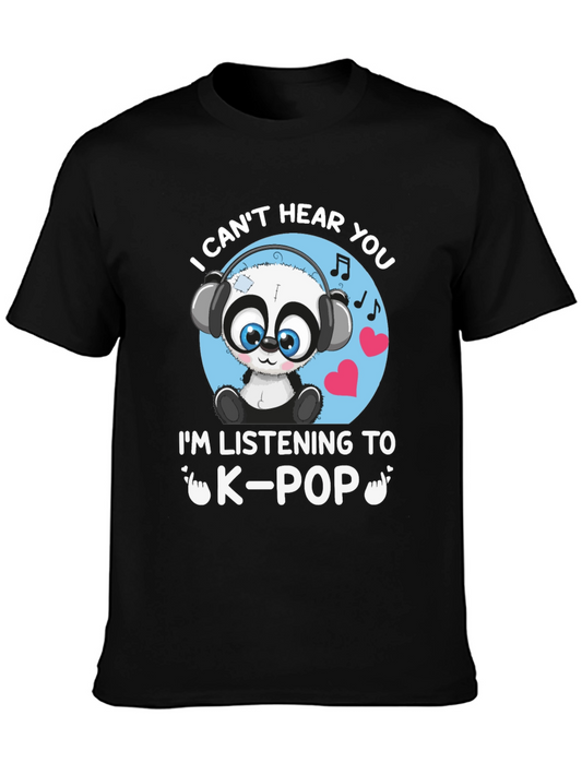 I Cant Hear You K-Pop Panda Graphic Tee