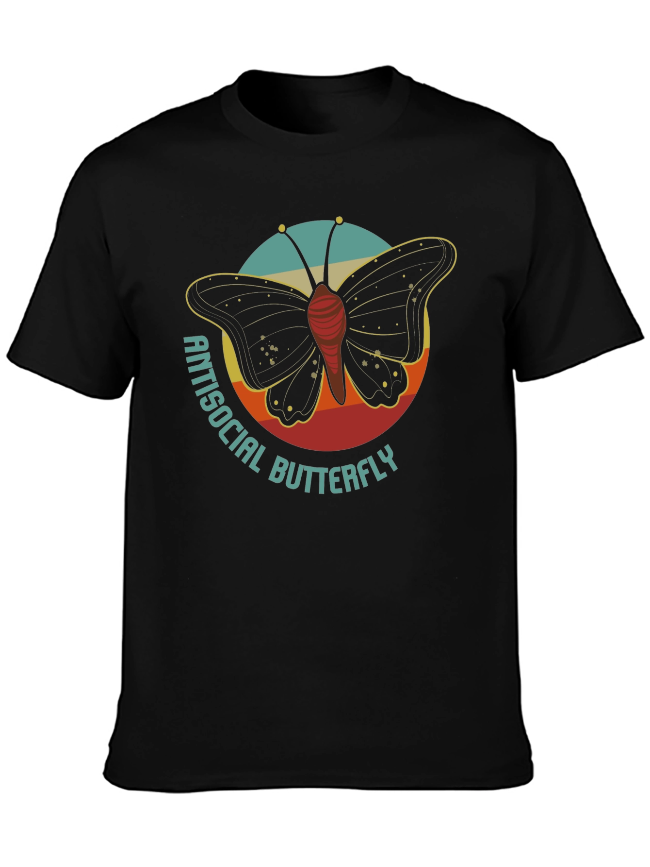 Antisocial Butterfly Graphic Tee - Retro Style