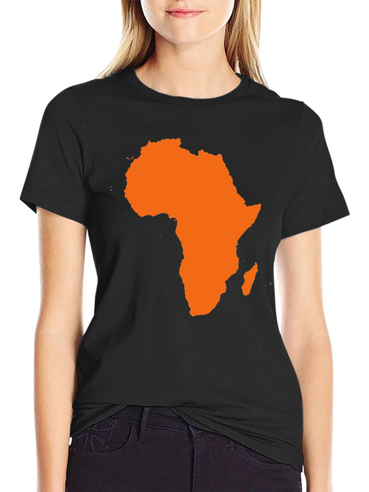 Africa Map Graphic Tee - Black Cotton T-Shirt