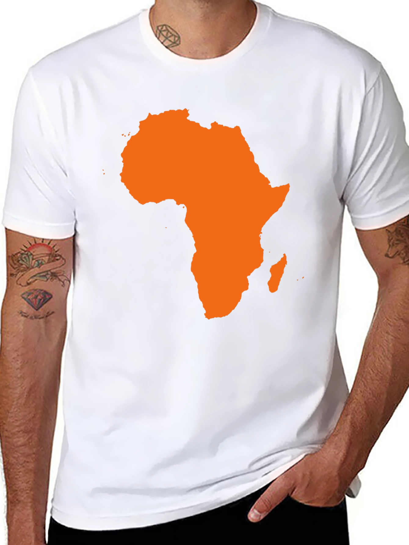 Africa Map Graphic Tee - Black Cotton T-Shirt