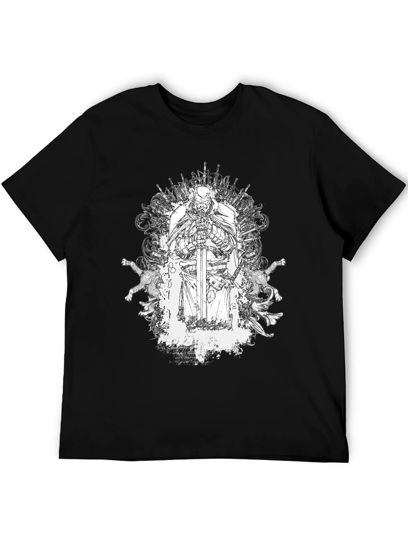 Knightly Warrior Graphic Tee - Black Cotton