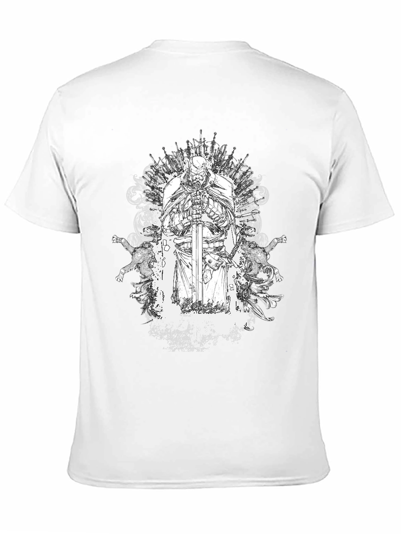 Knightly Warrior Graphic Tee - Black Cotton