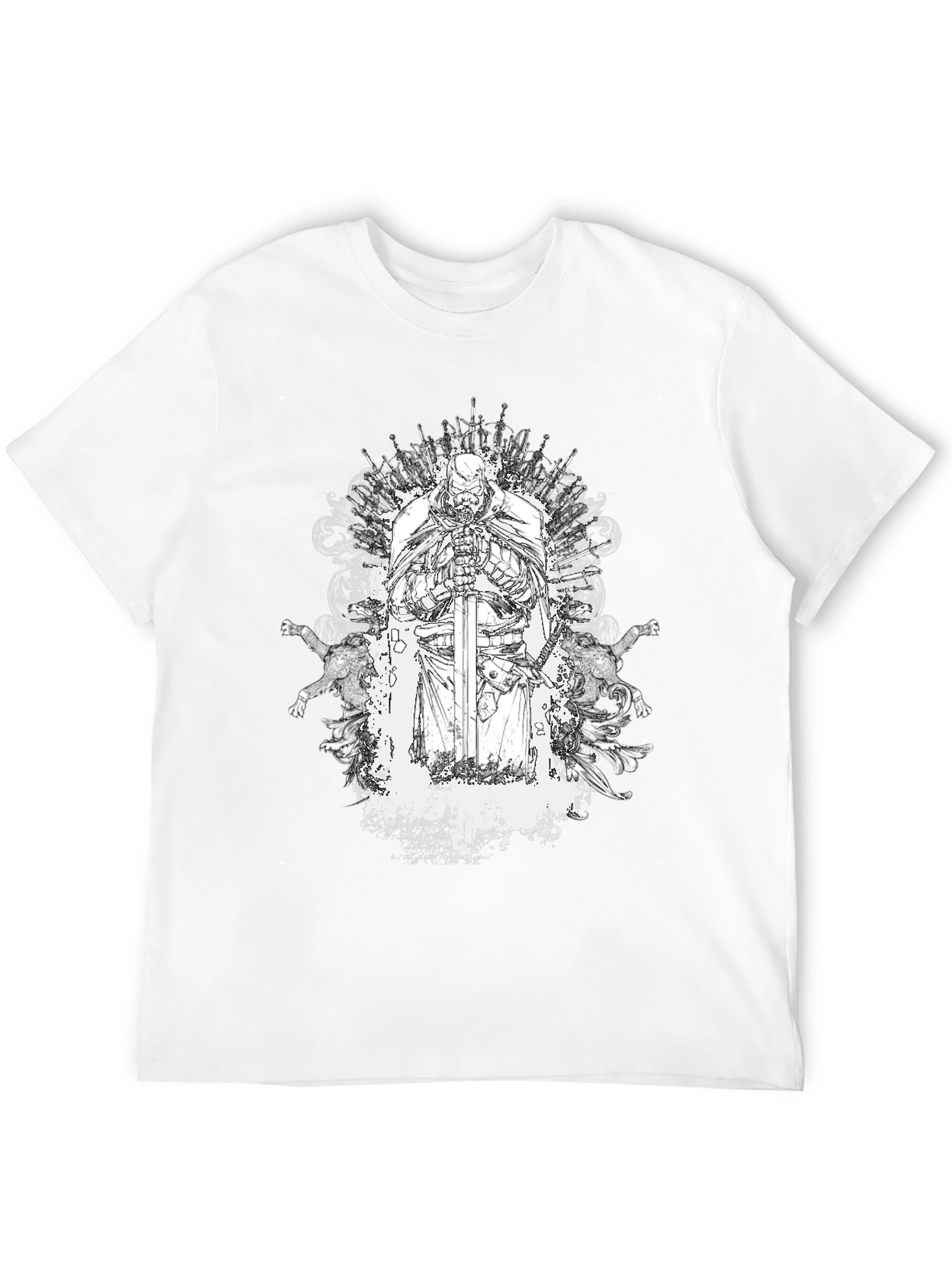 Knightly Warrior Graphic Tee - Black Cotton