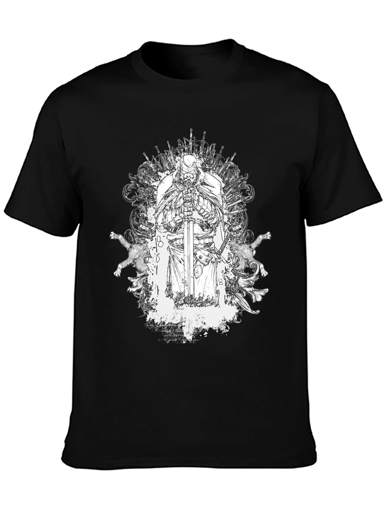 Knightly Warrior Graphic Tee - Black Cotton