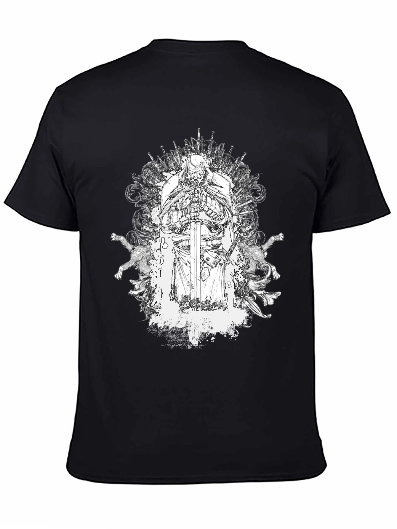 Knightly Warrior Graphic Tee - Black Cotton