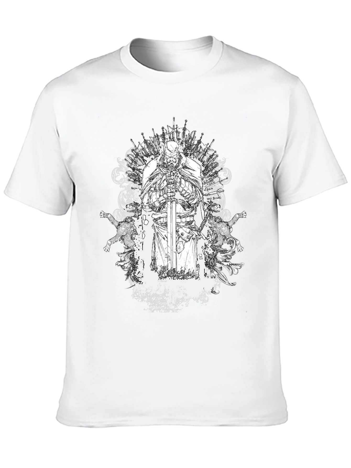 Knightly Warrior Graphic Tee - Black Cotton
